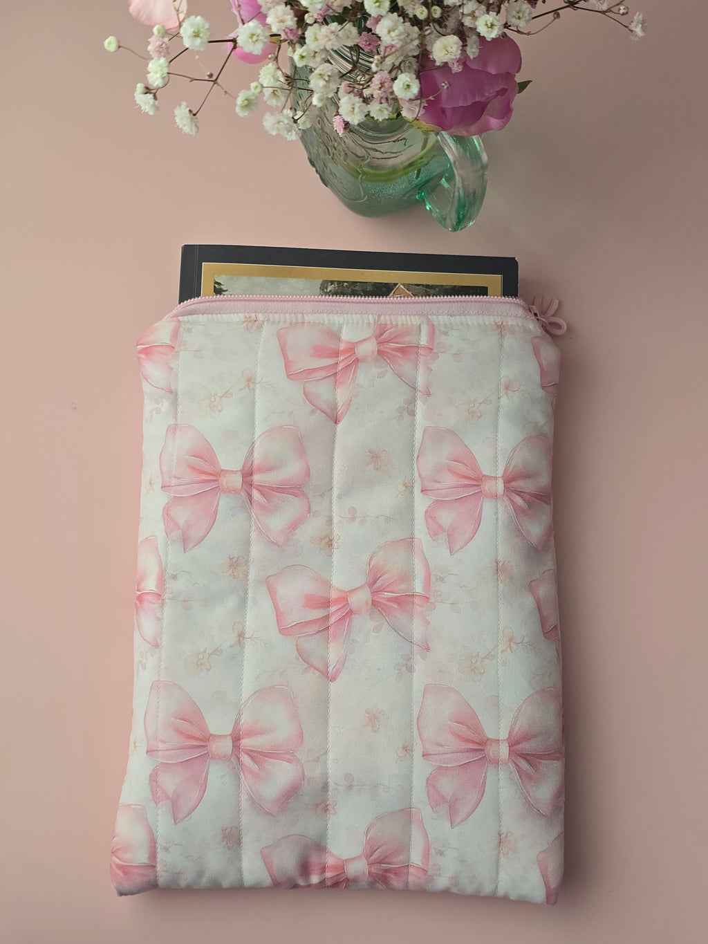 Quilted Pink Bow Book & Tablet Sleeve