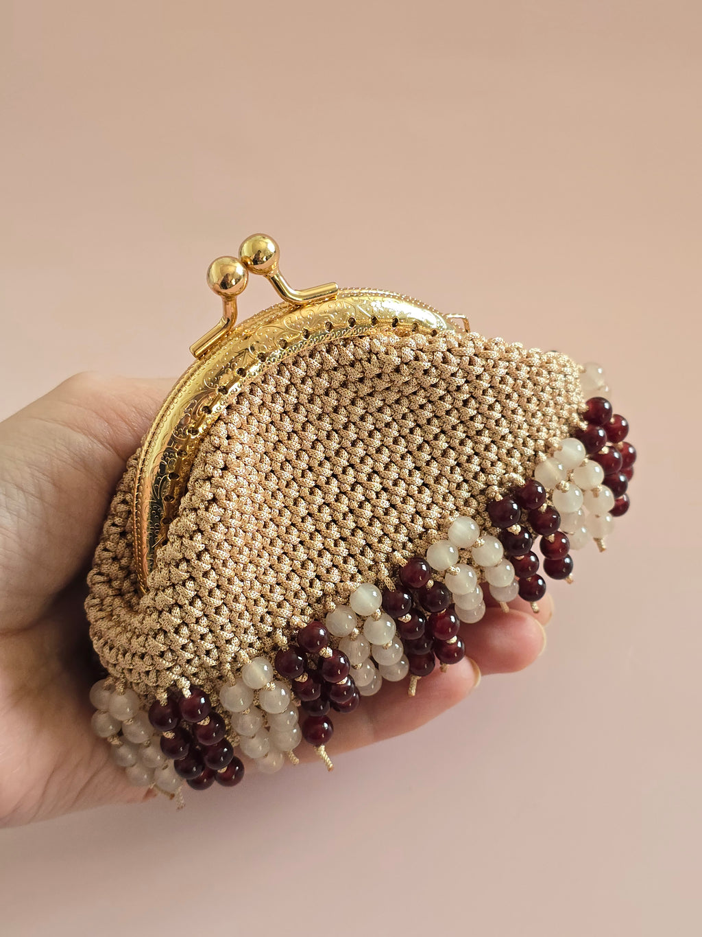 Hand-Woven Beaded Kiss-Lock Pouch