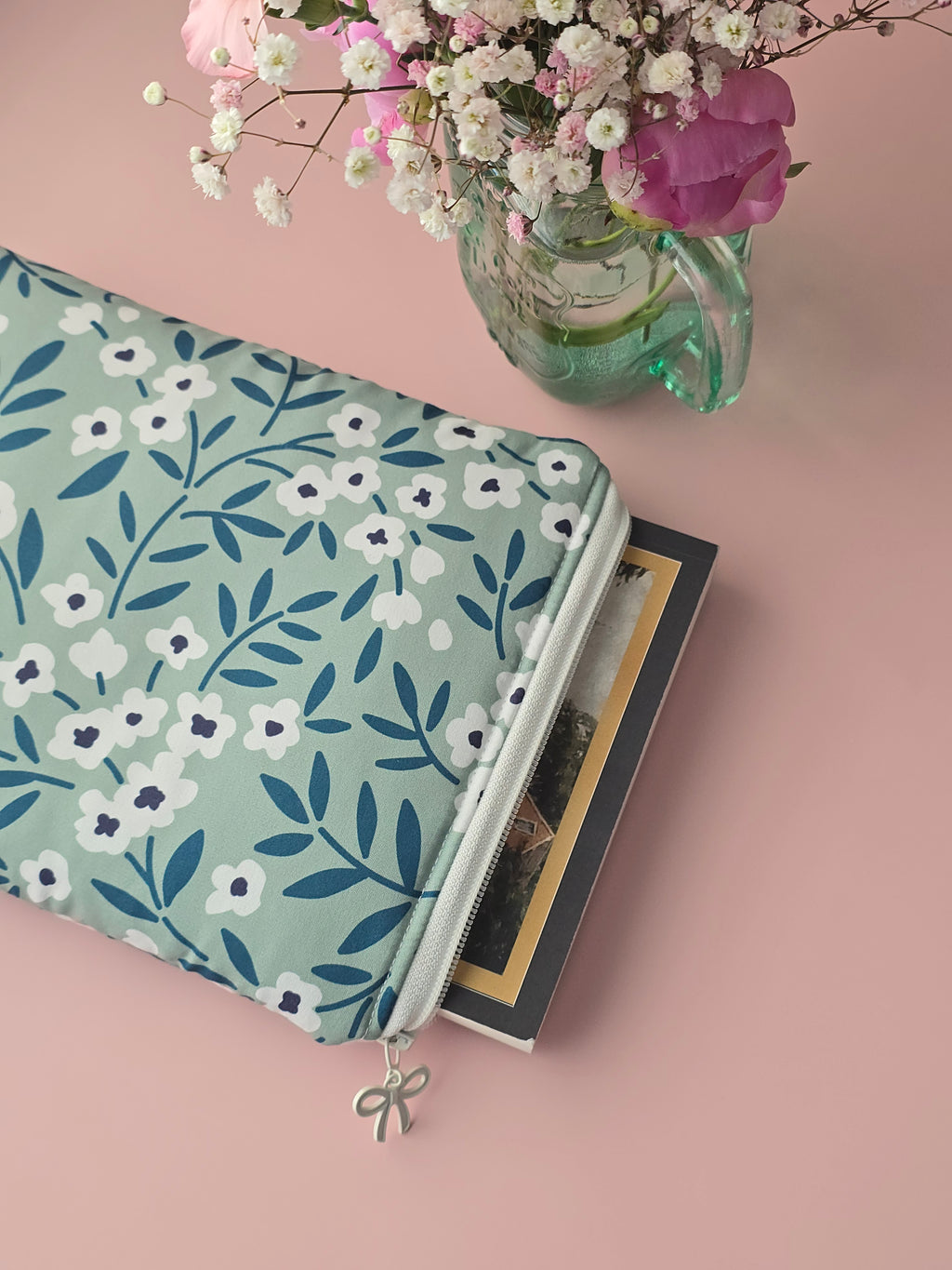 Floral Zipper Pouch for Books & Mini Tablet