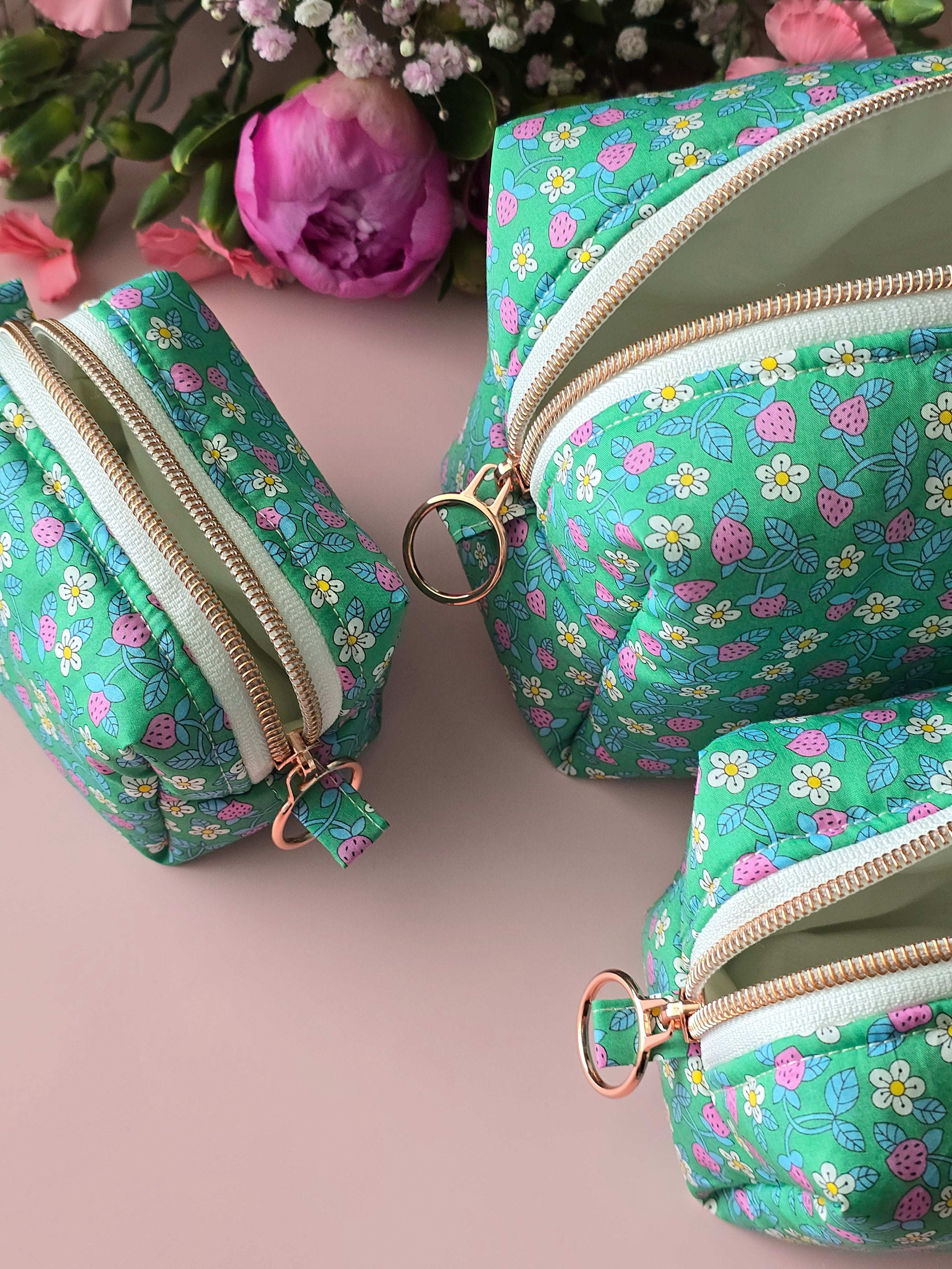 Strawberry Garden Cosmetic Bag Set 🍓🌼