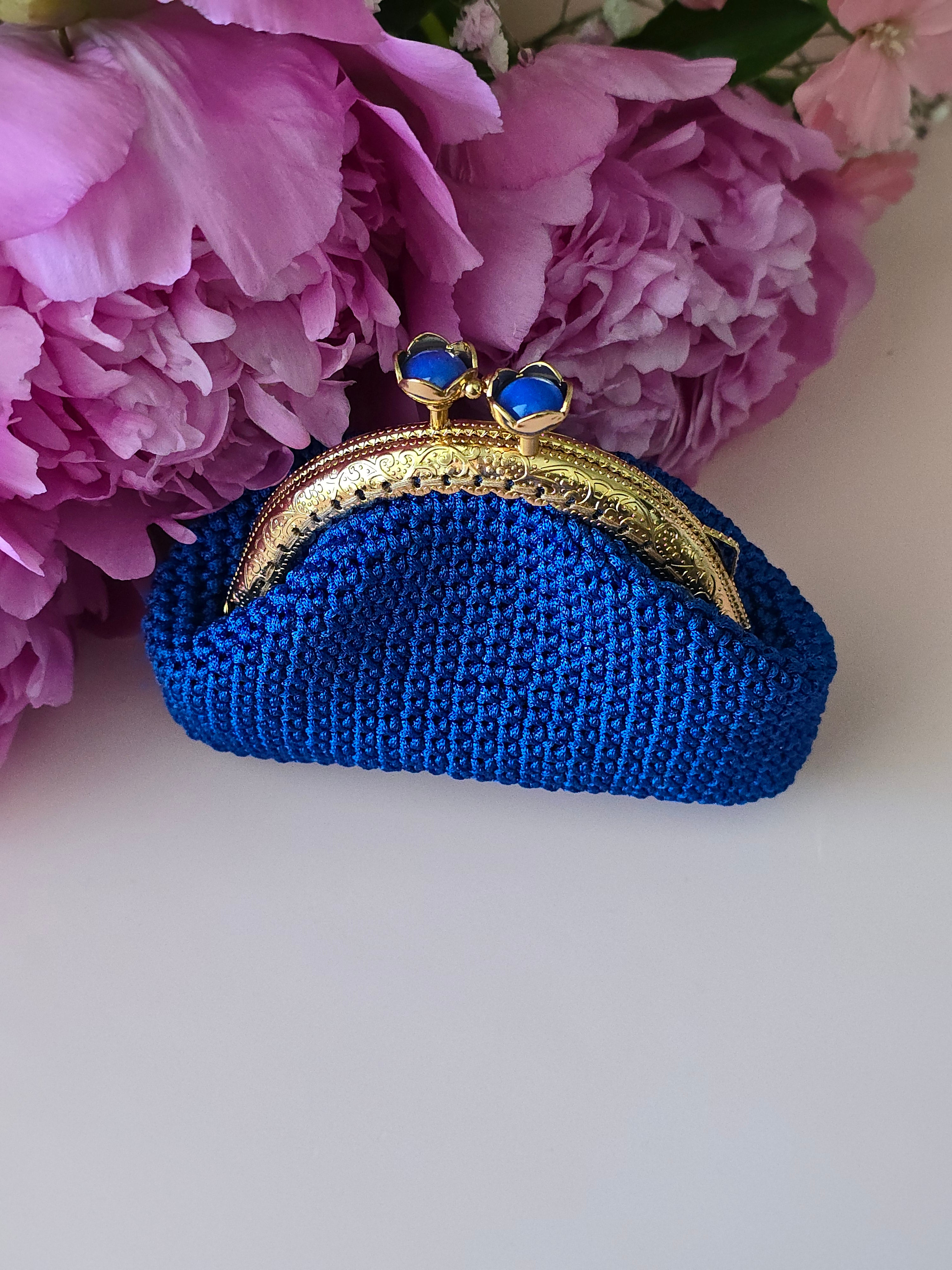 Royal Blue Crochet Coin Purse