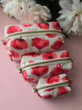 Floral Makeup Bag Set – Red Poppy Cosmetic Pouch