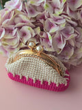 Crochet Coin Purse with Pearl Clasp