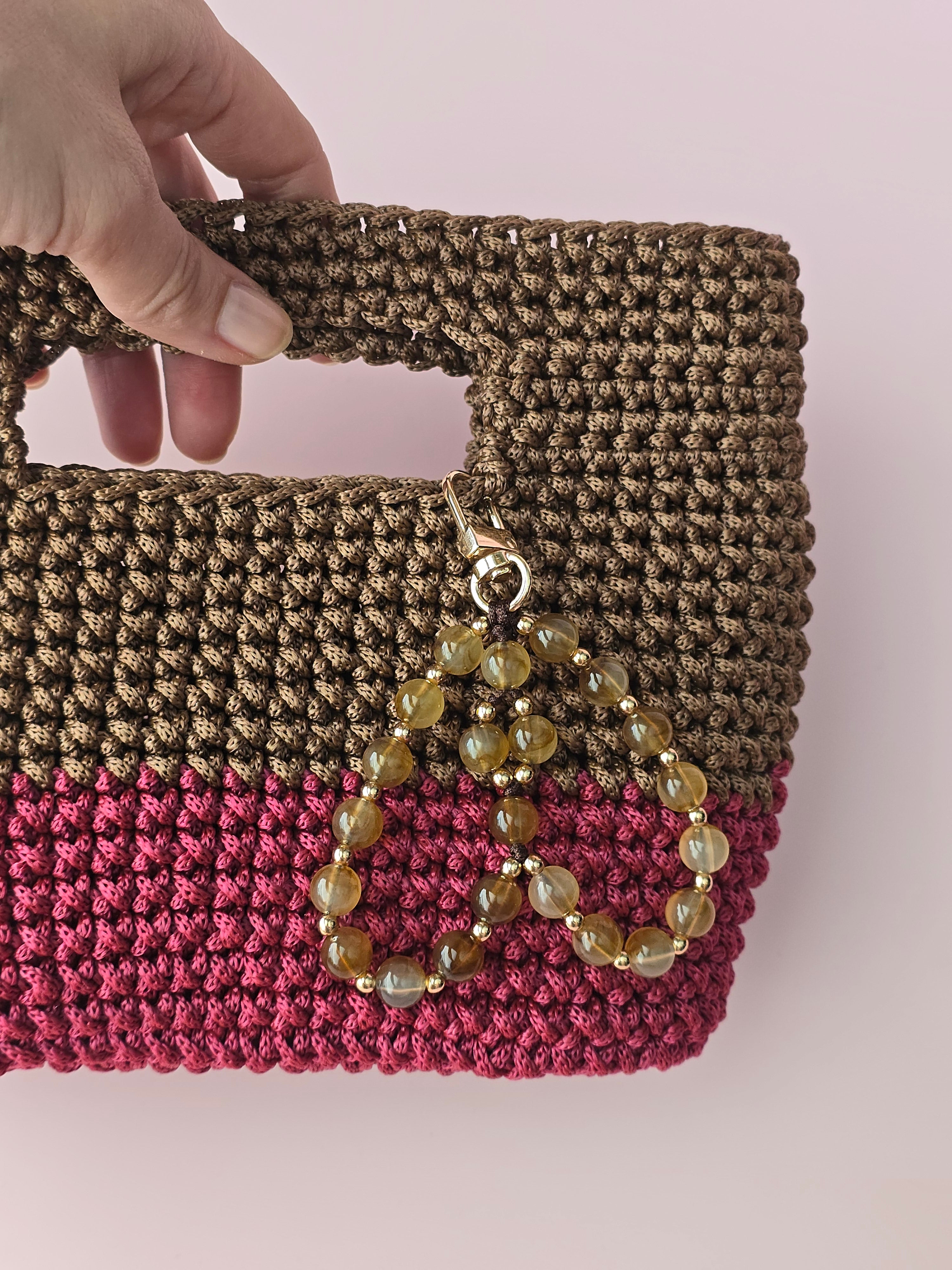 Handmade Crochet Handbag – Brown & Berry | Arrdo
