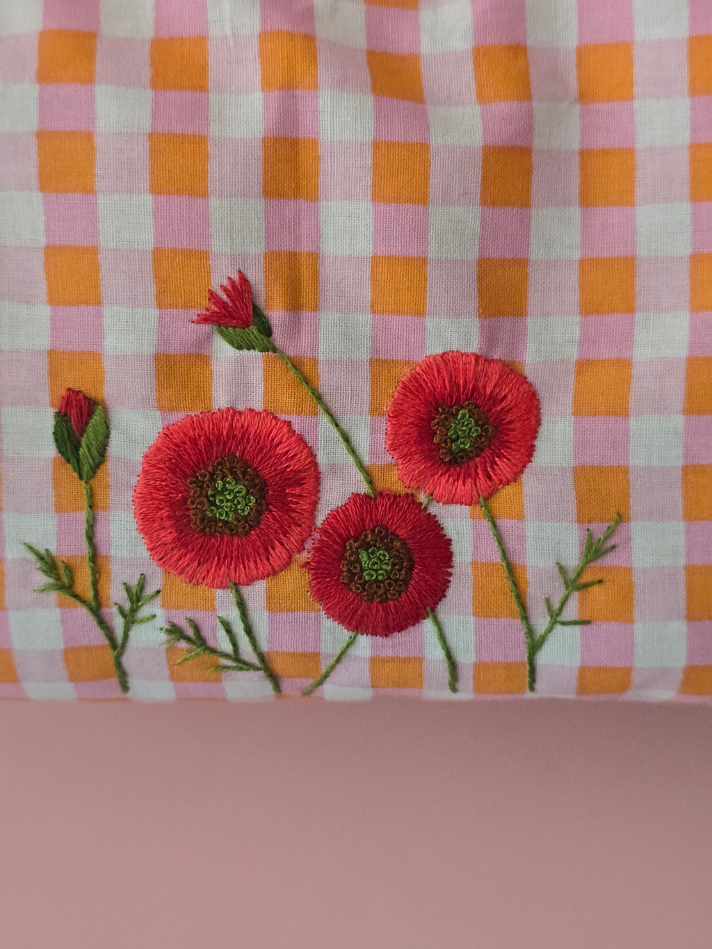 Embroidered Floral Cosmetic Bag