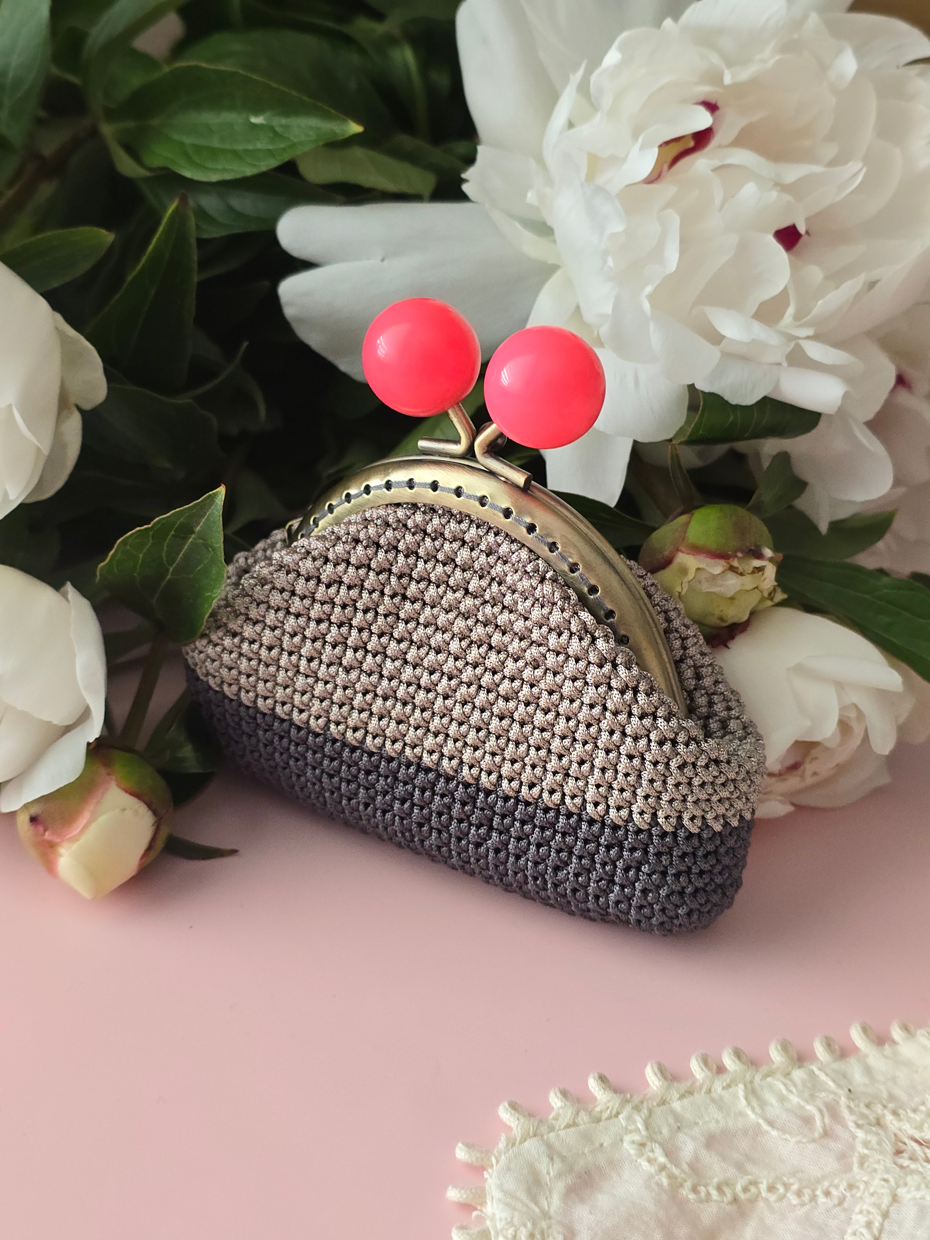 Handmade Crochet Coin Purse with Metal Frame