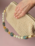 Handmade Crochet Clutch with Statement Beaded Handle