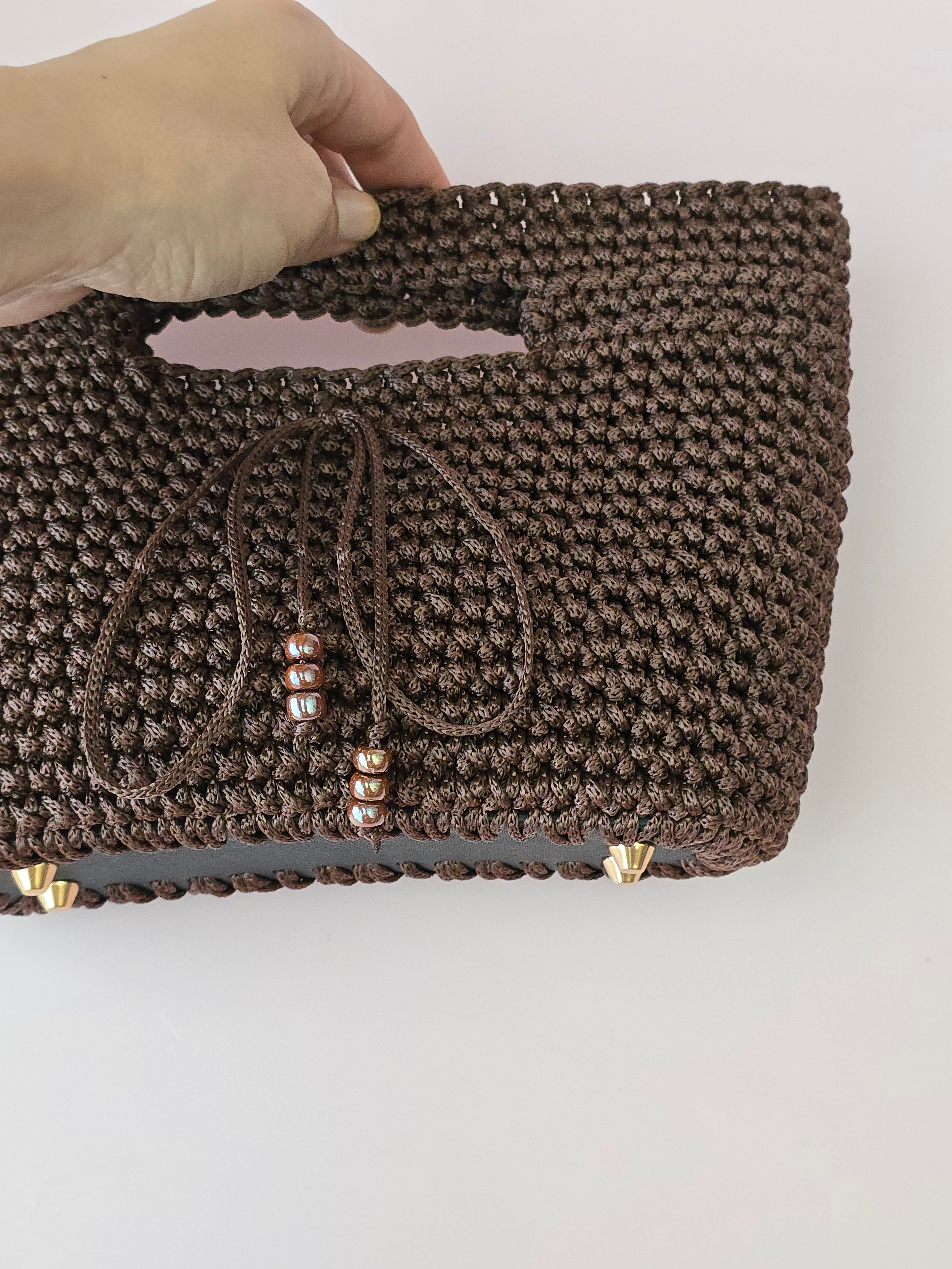 Handmade Crochet Handbag – Chocolate Brown | Arrdo