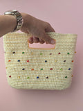 Handmade Crochet Beaded Tote Bag – Cream Summer Handbag