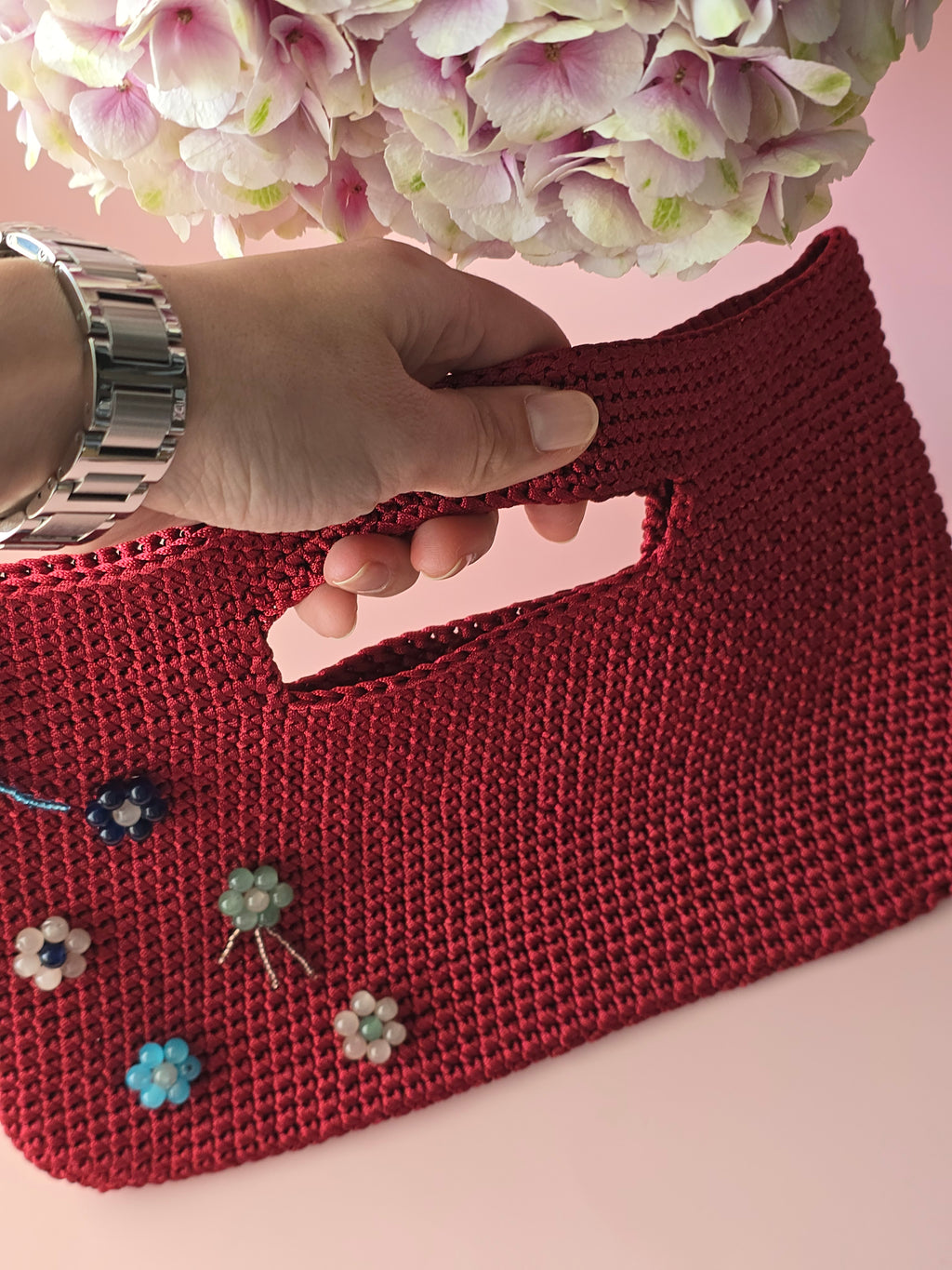 Cherry Bloom Crochet Bag