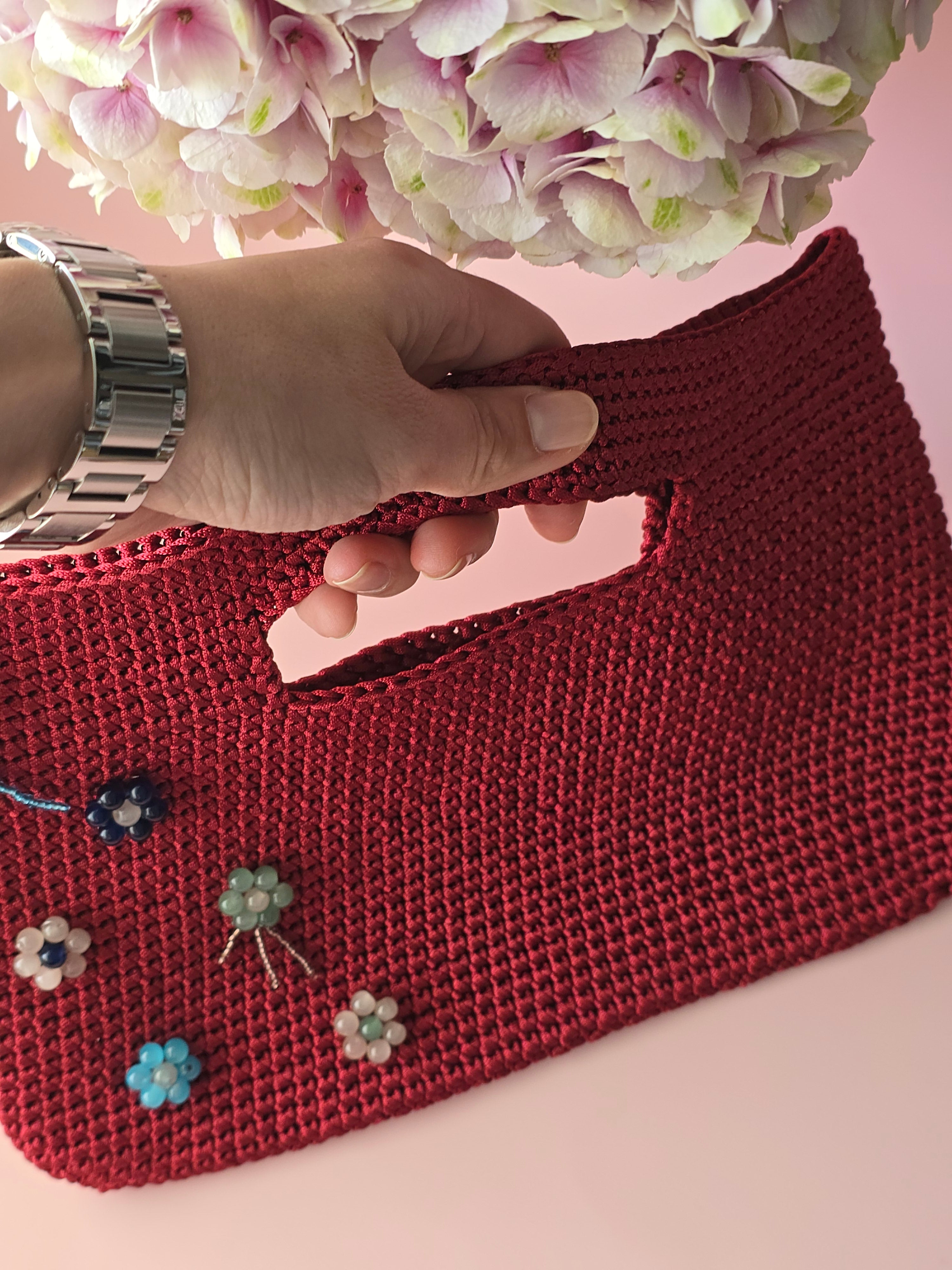 Cherry Bloom Crochet Bag