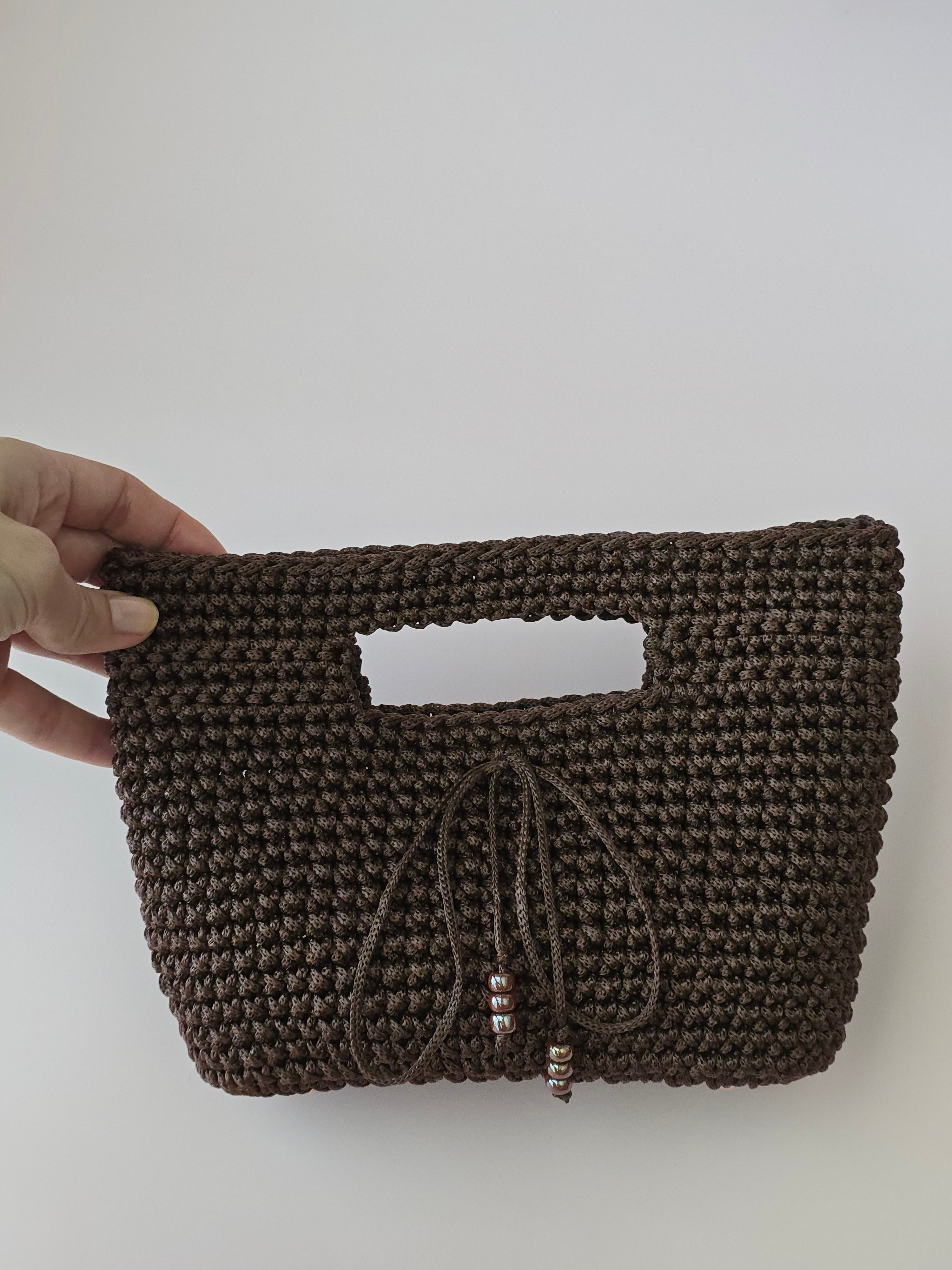 Handmade Crochet Handbag – Chocolate Brown | Arrdo