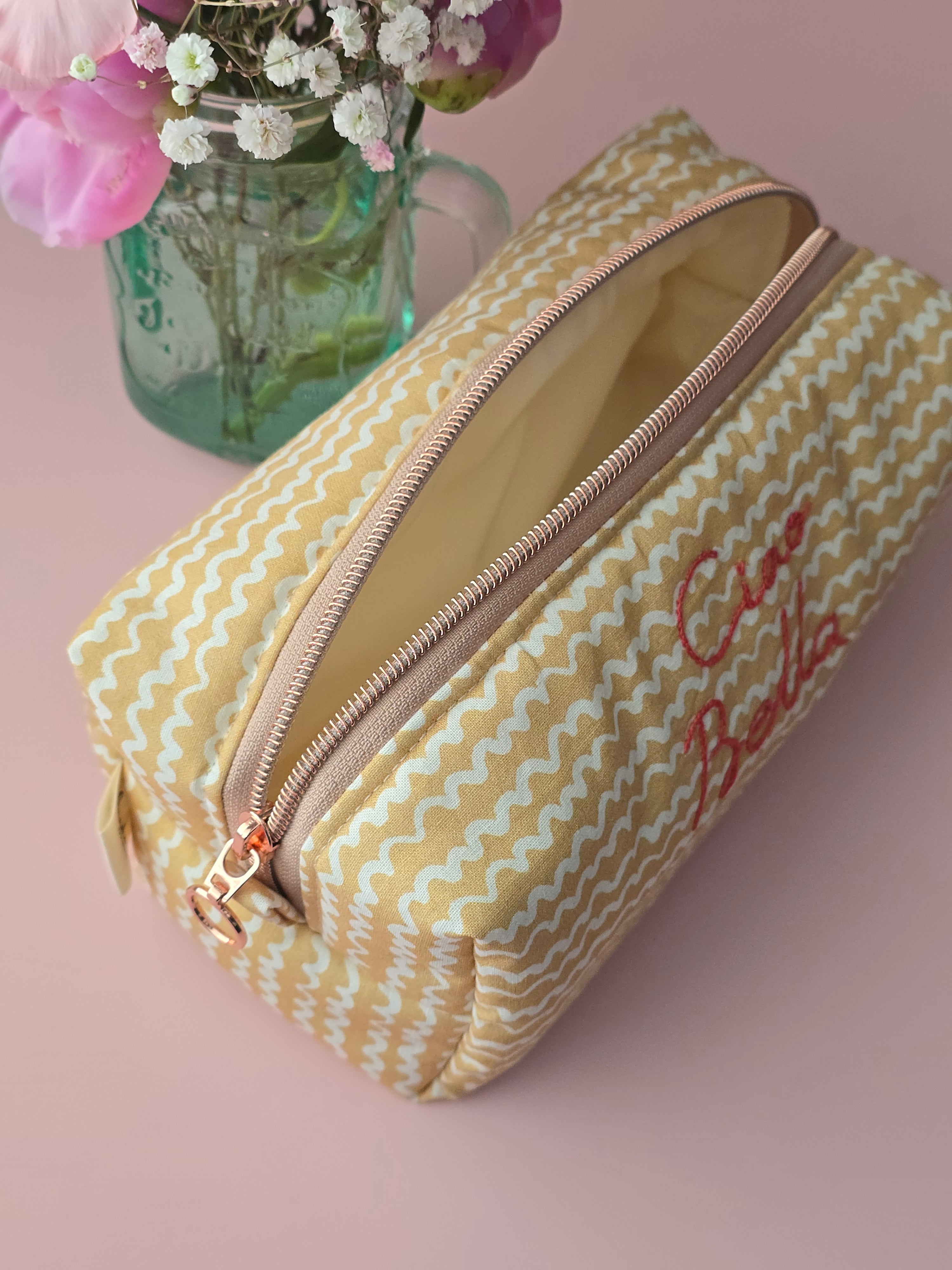 Ciao Bella Cosmetic Pouch – Yellow Waves