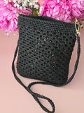 Black Crochet Crossbody Bag