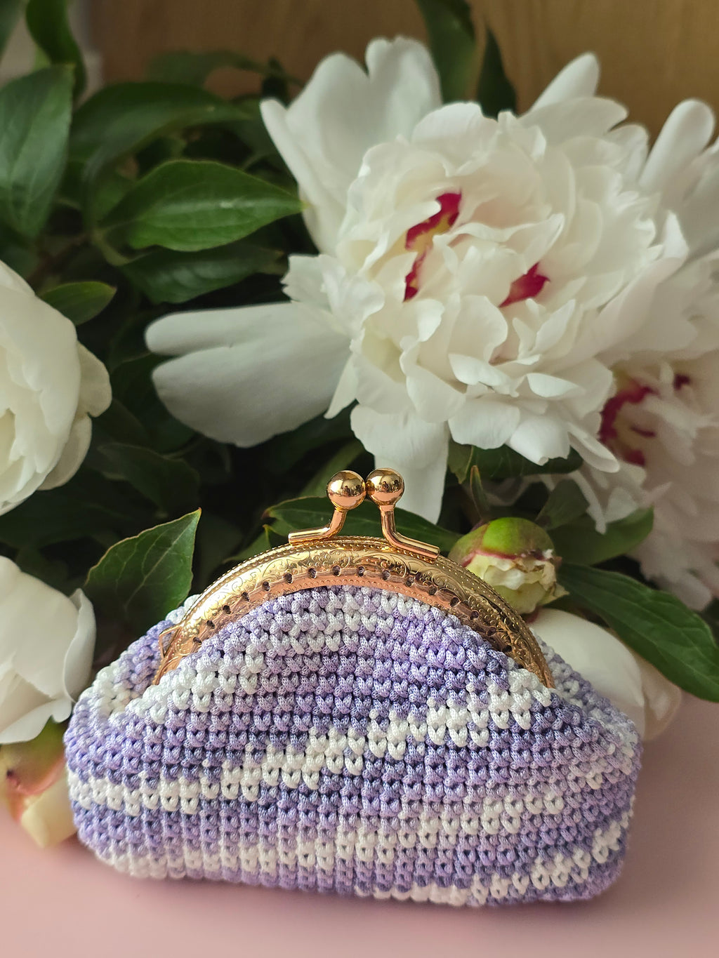 Lavender Crochet Coin Purse