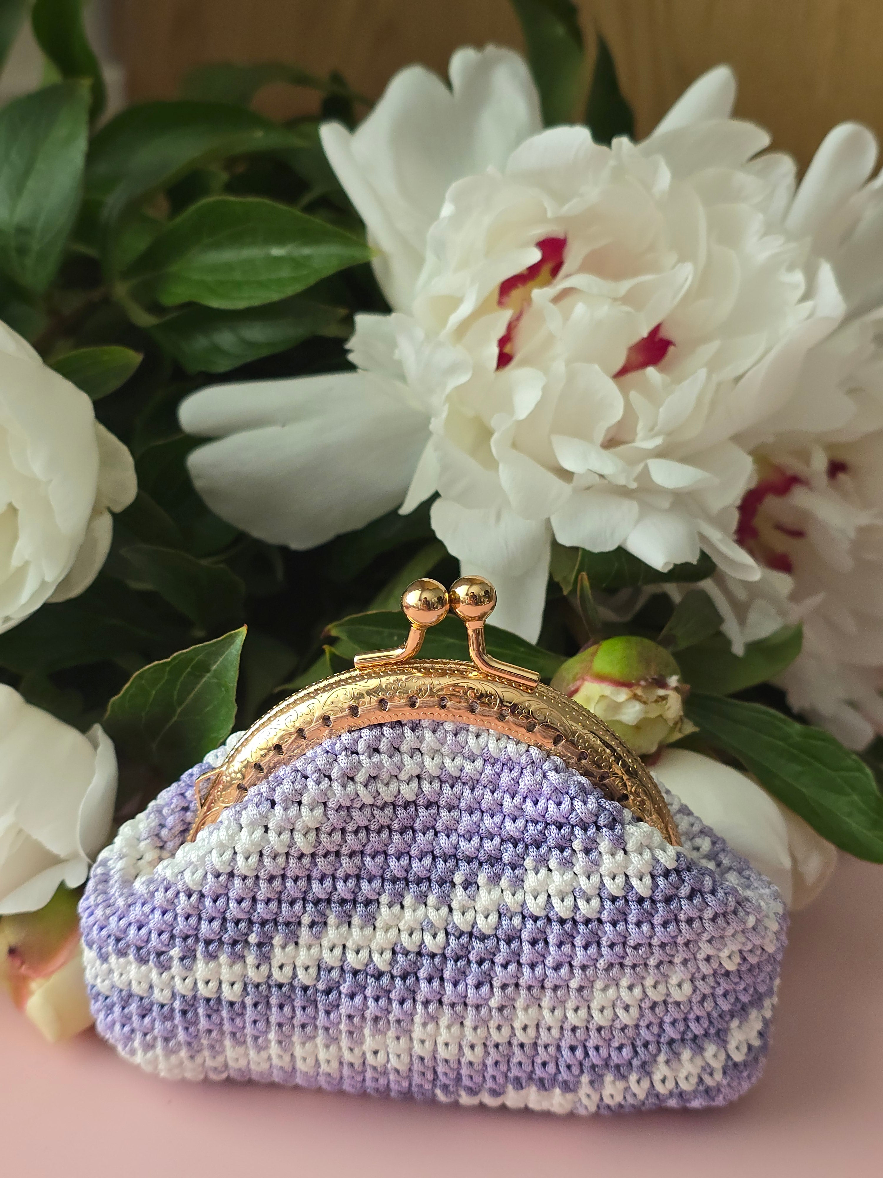 Lavender Crochet Coin Purse