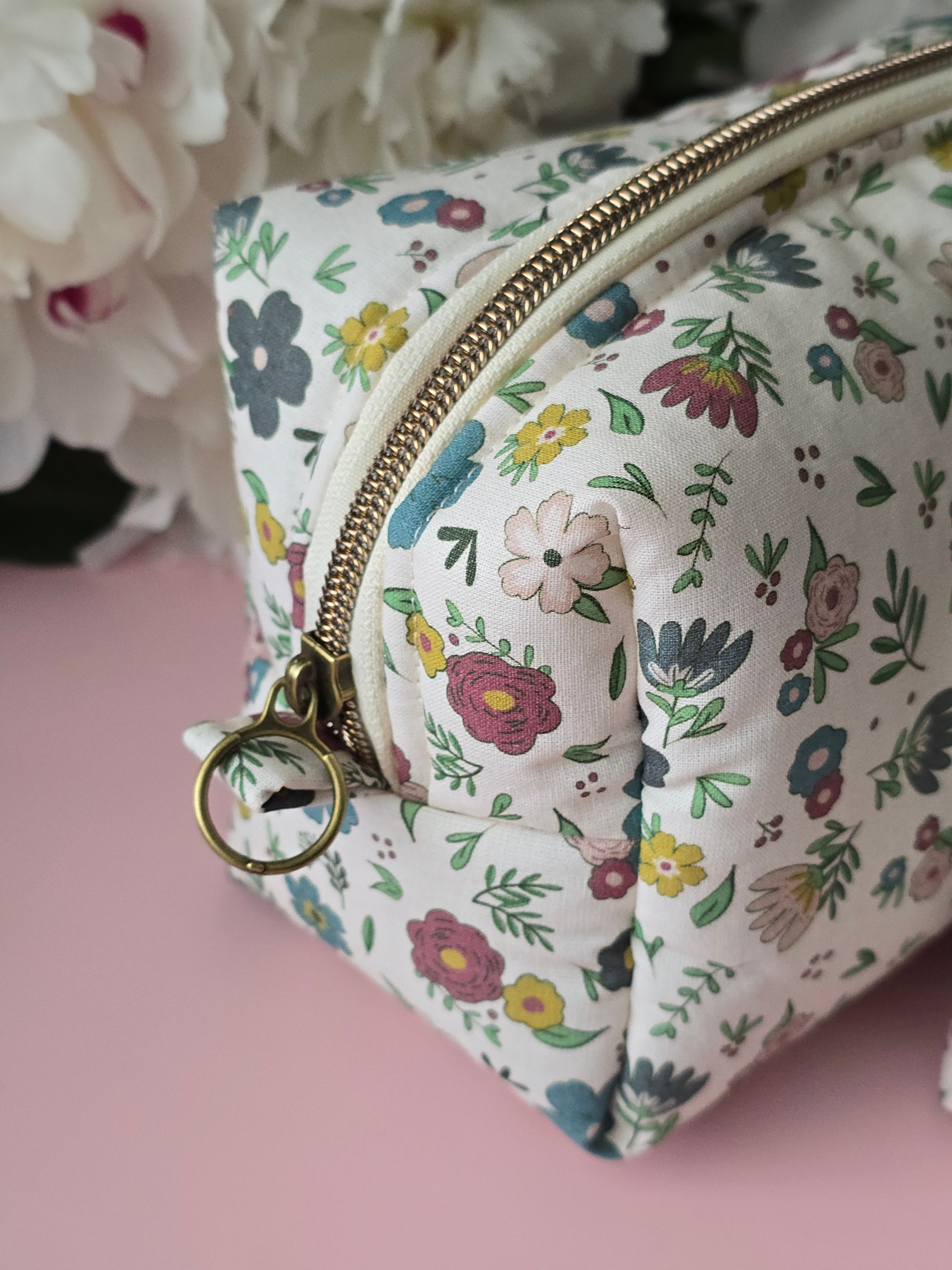 Floral Cosmetic Pouch Set — 3 Pieces