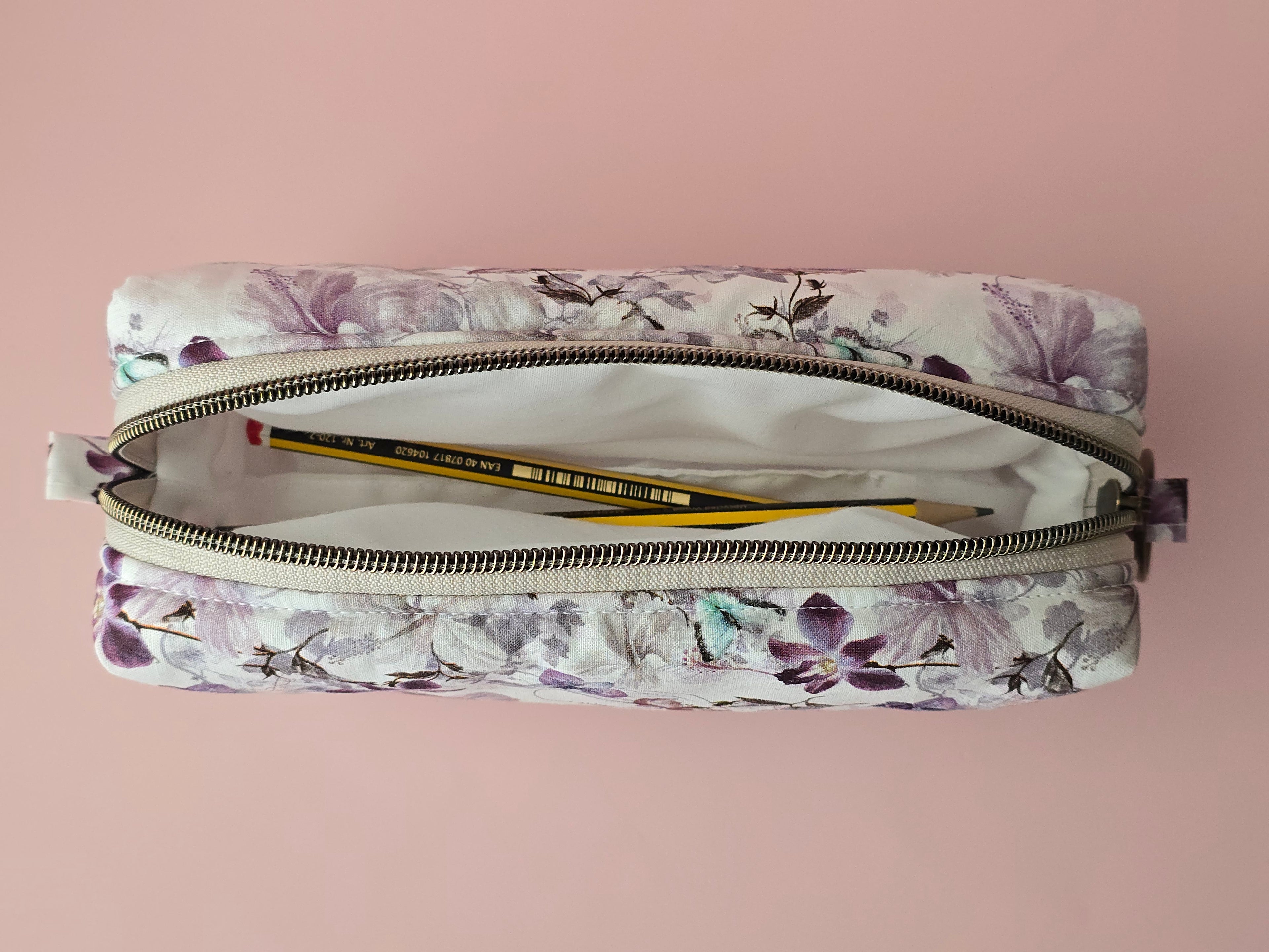 Purple Floral Pencil Case