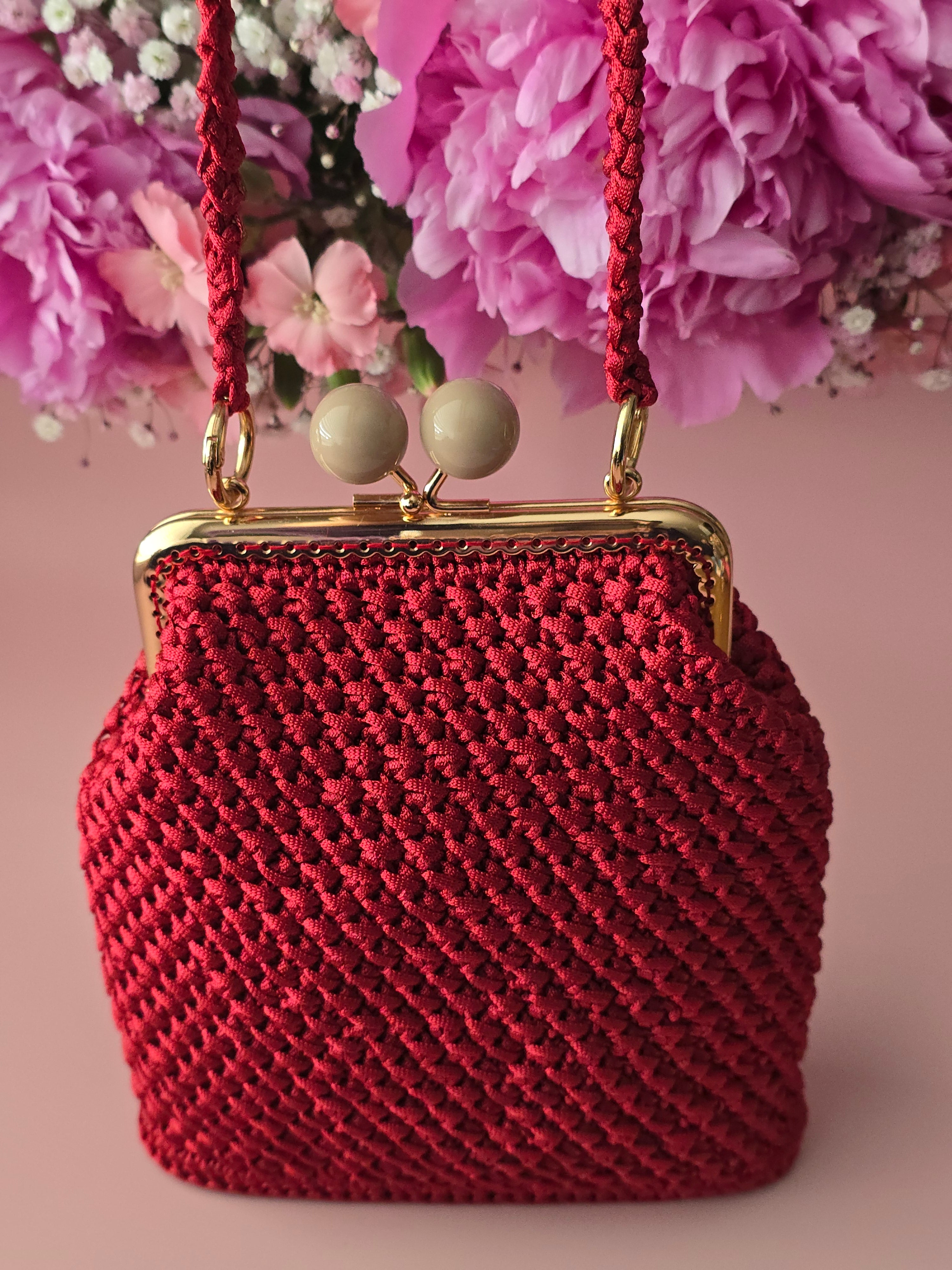 Ruby Crochet Kiss Lock Bag