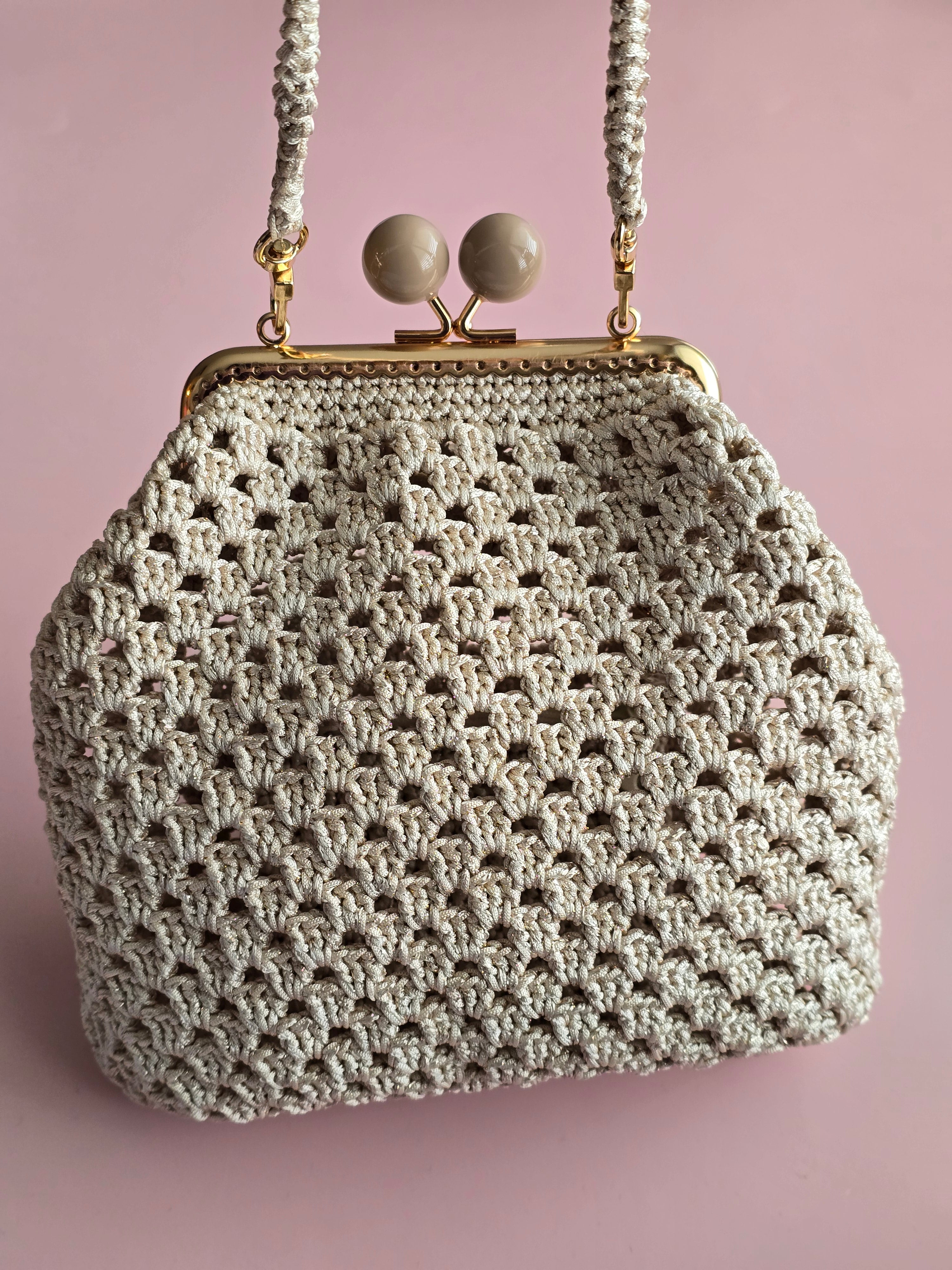 Crochet Crossbody Bag with Mini Pouch