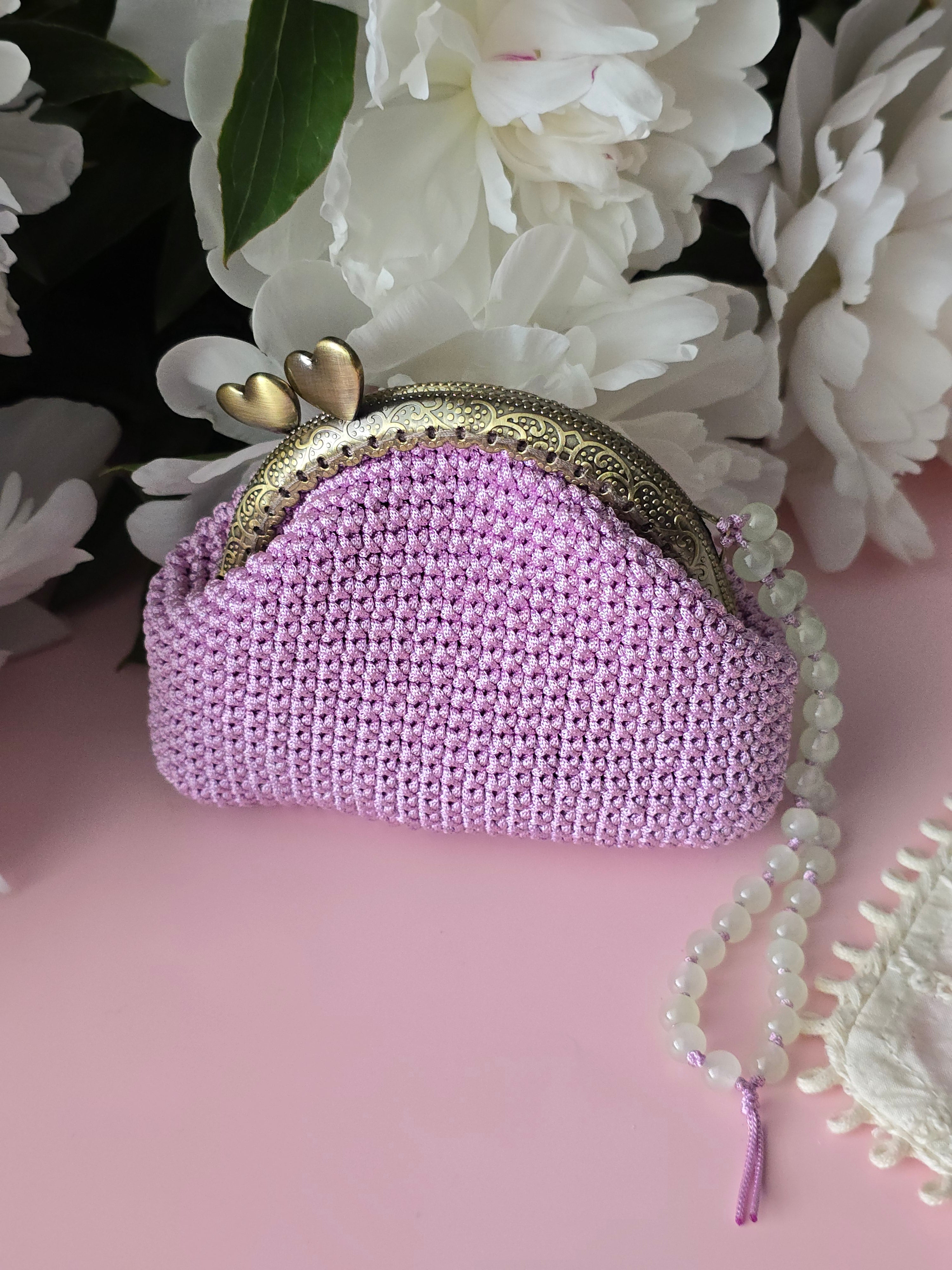Lilac Crochet Coin Purse