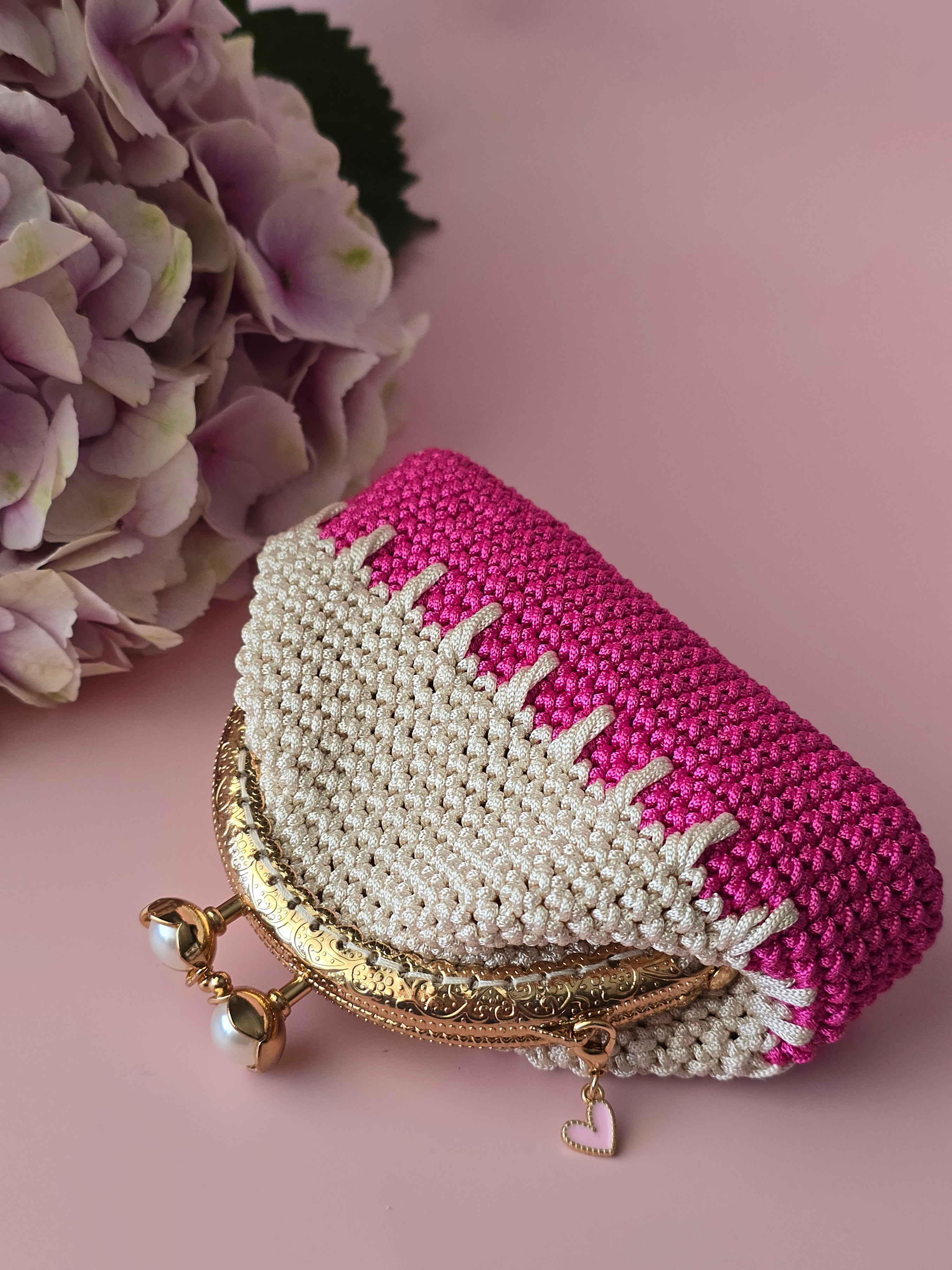Crochet Coin Purse with Pearl Clasp