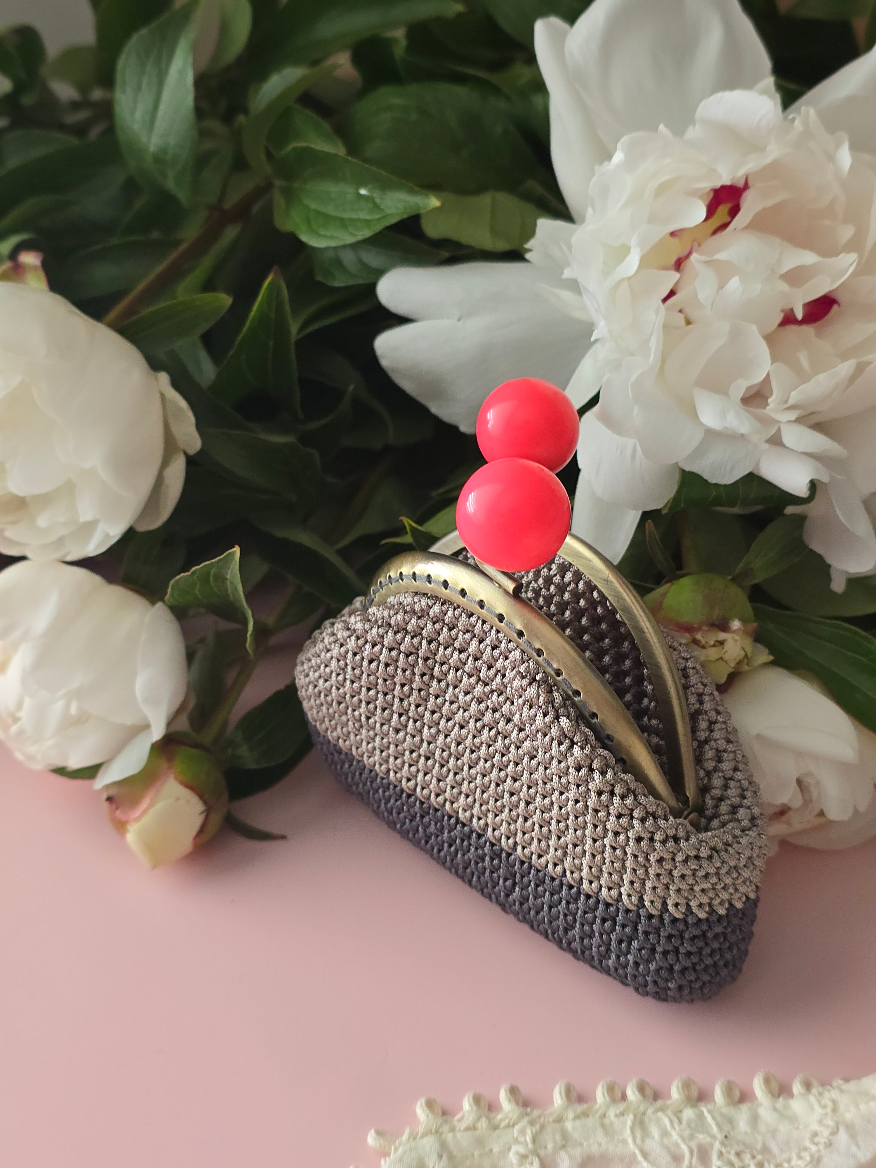 Handmade Crochet Coin Purse with Metal Frame