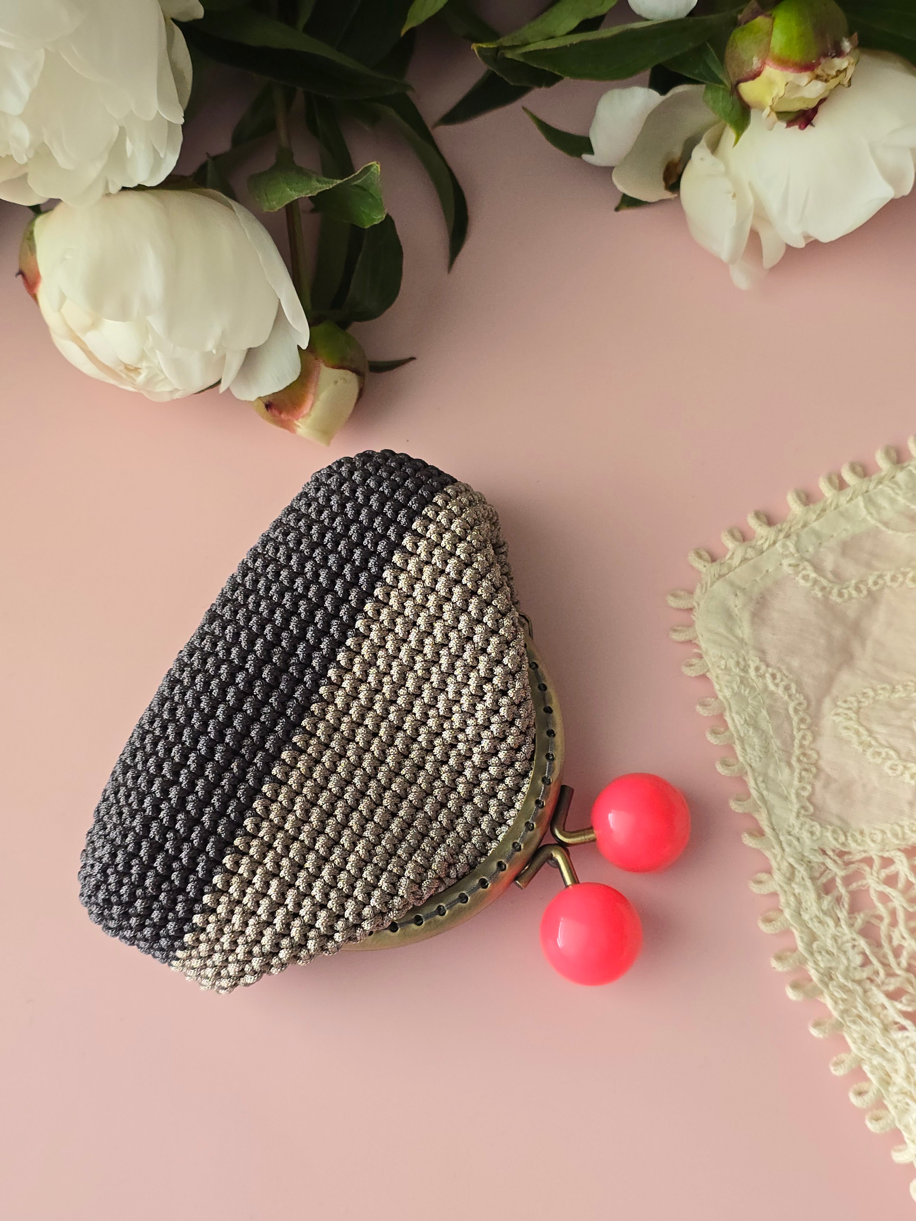 Handmade Crochet Coin Purse with Metal Frame