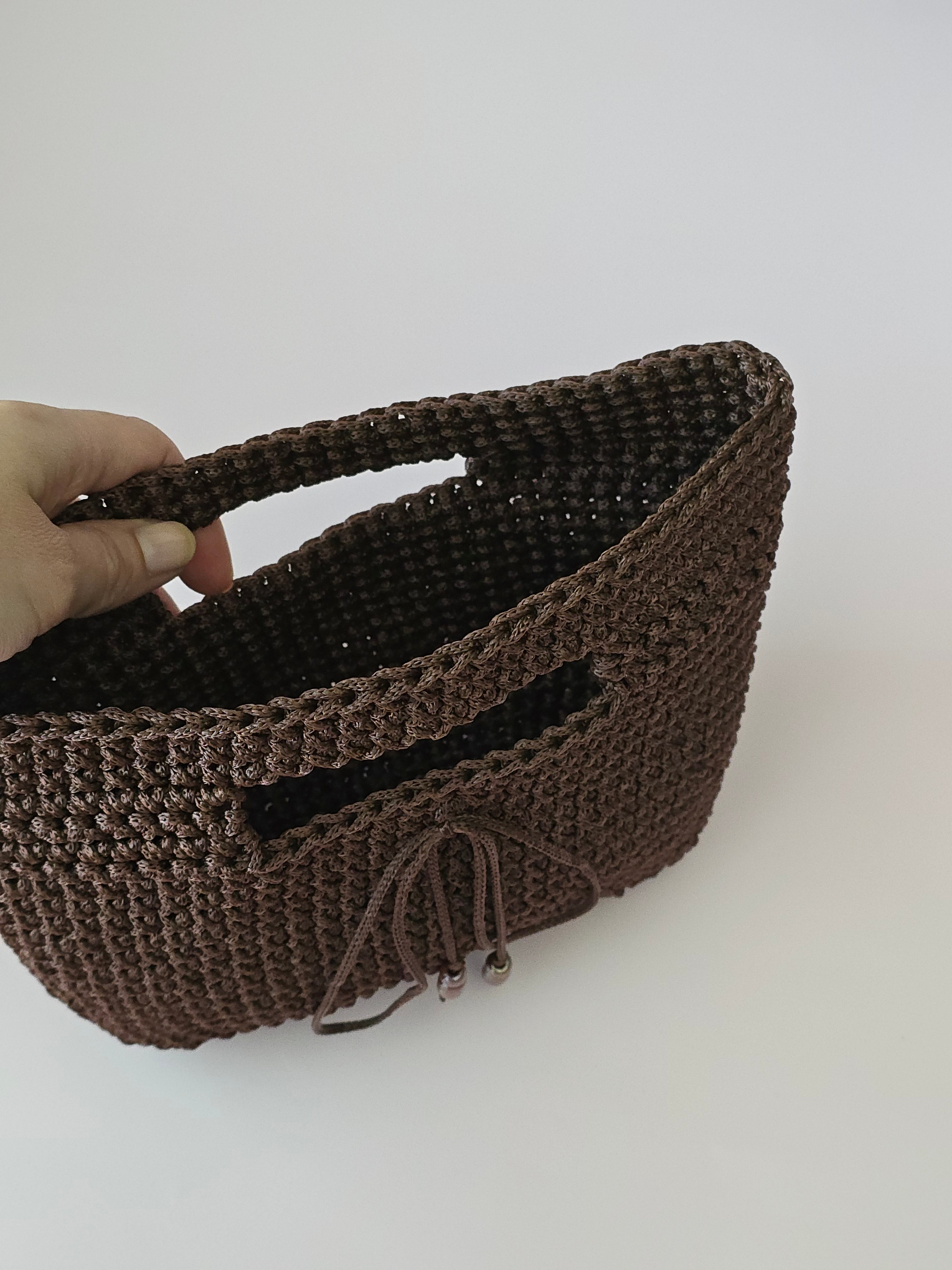 Handmade Crochet Handbag – Chocolate Brown | Arrdo