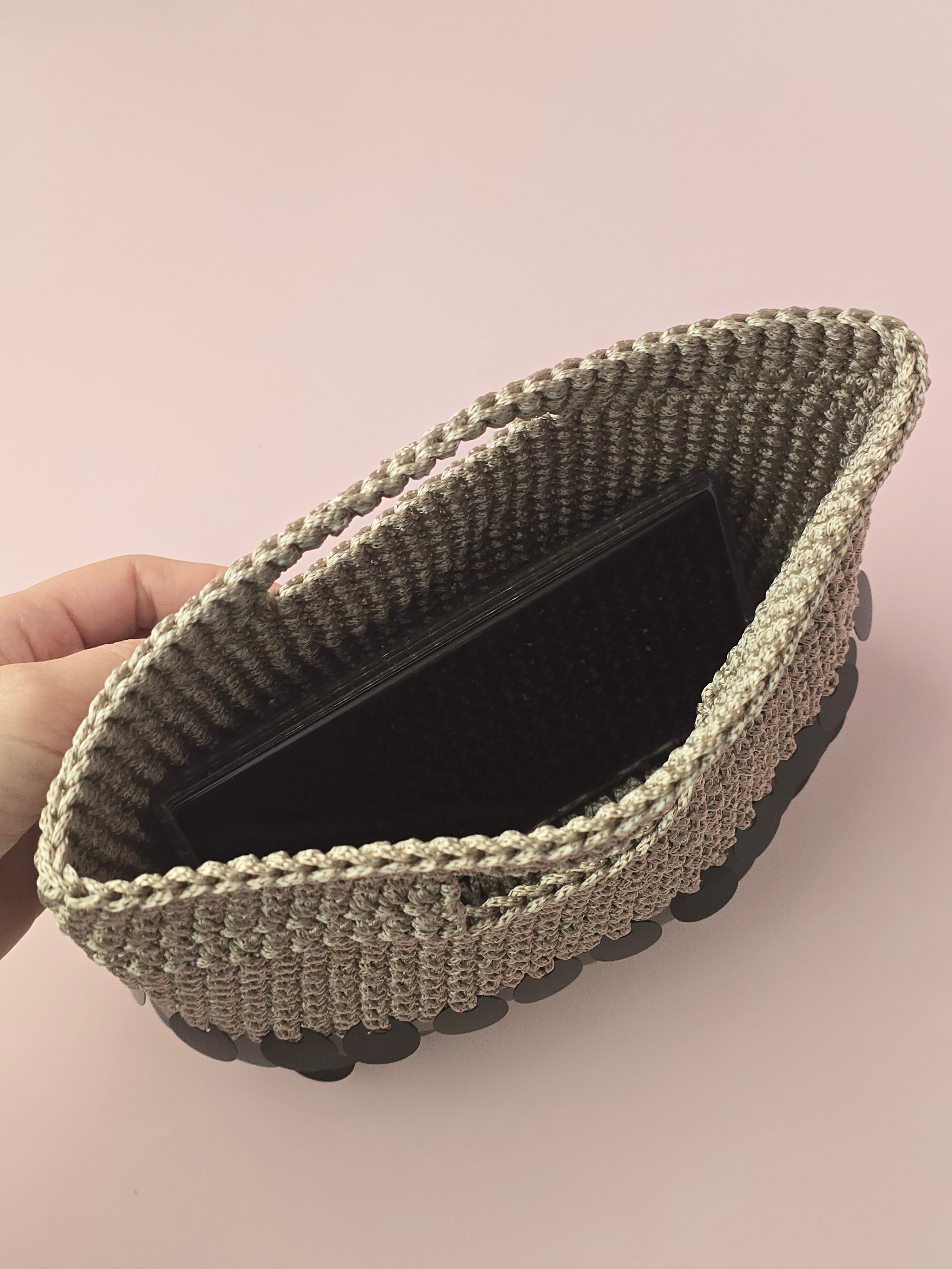 Black Sequin Crochet Handbag – Handmade Evening Bag