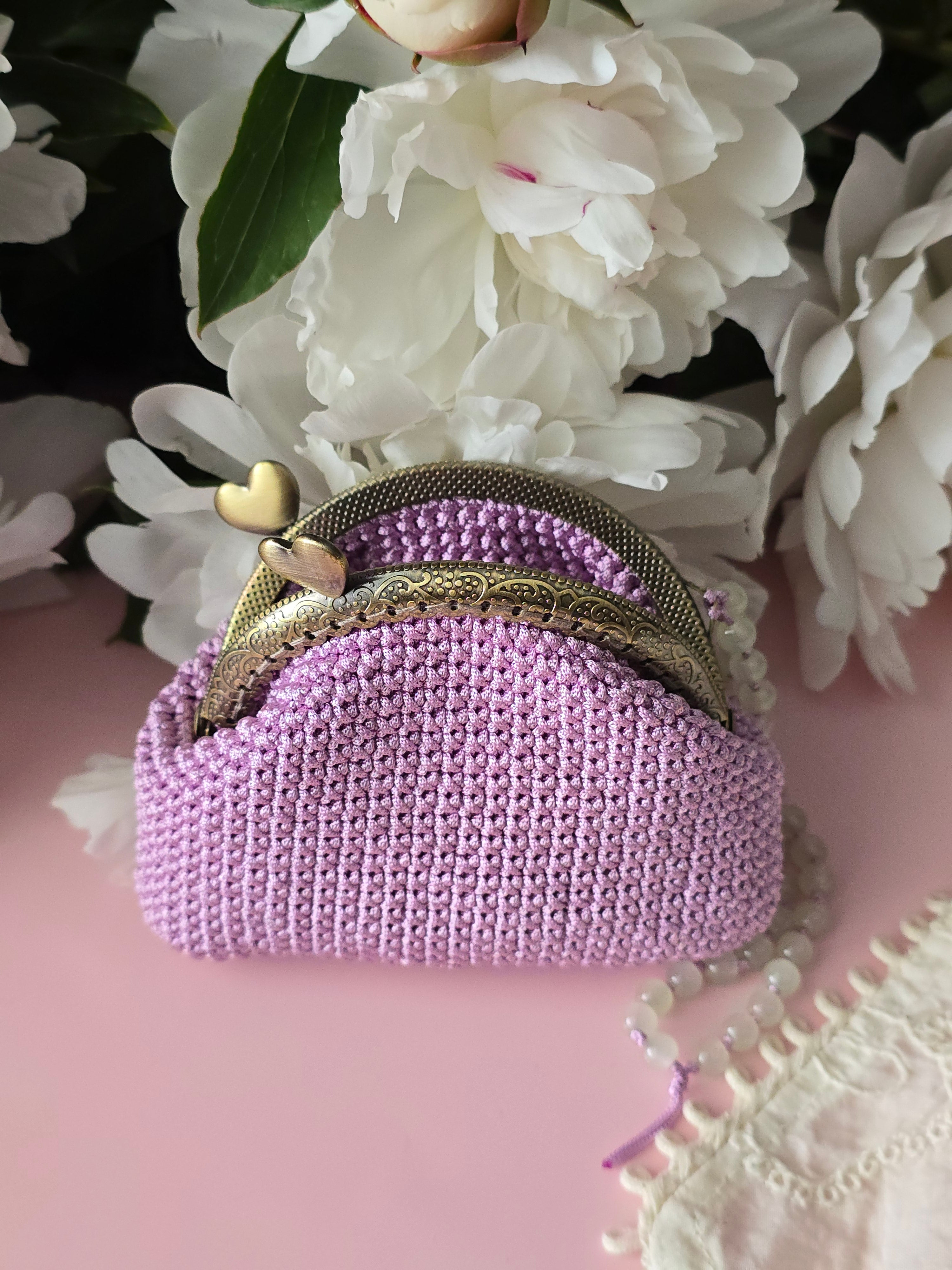 Lilac Crochet Coin Purse