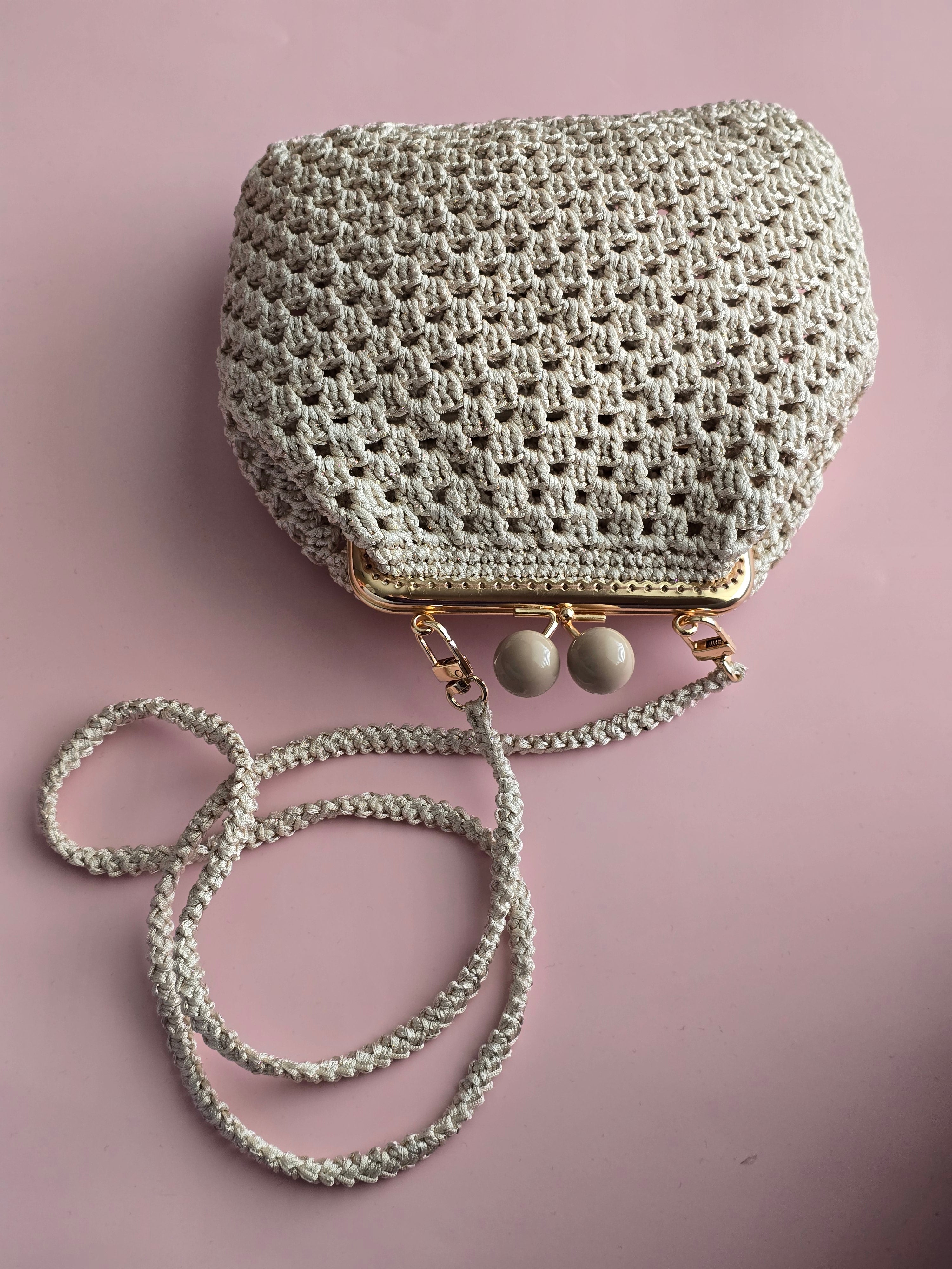Crochet Crossbody Bag with Mini Pouch