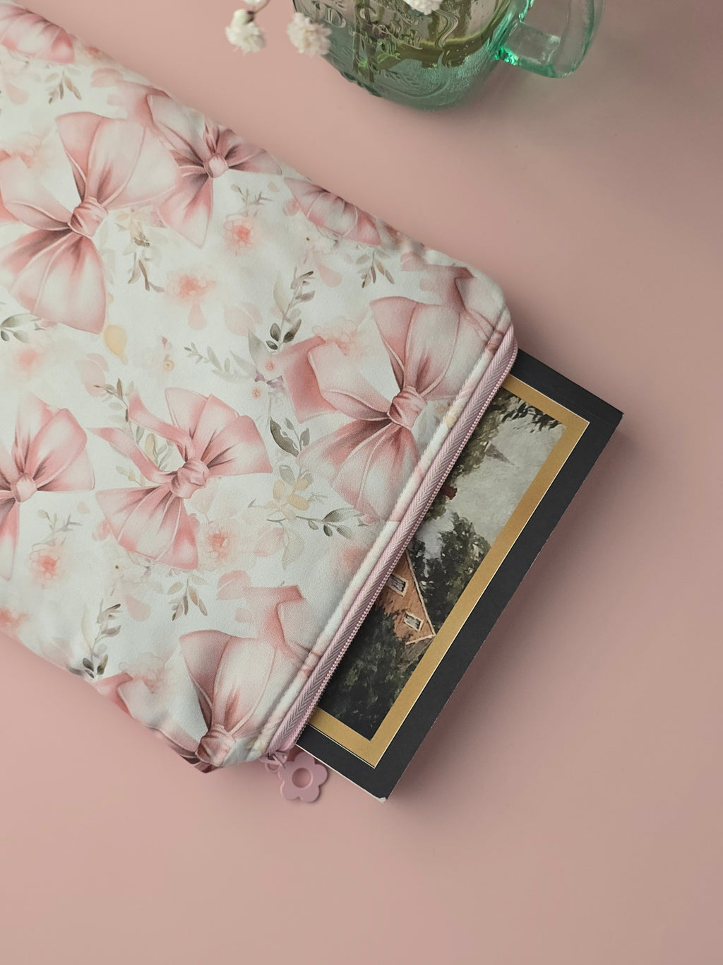 Pink Floral Book Sleeve