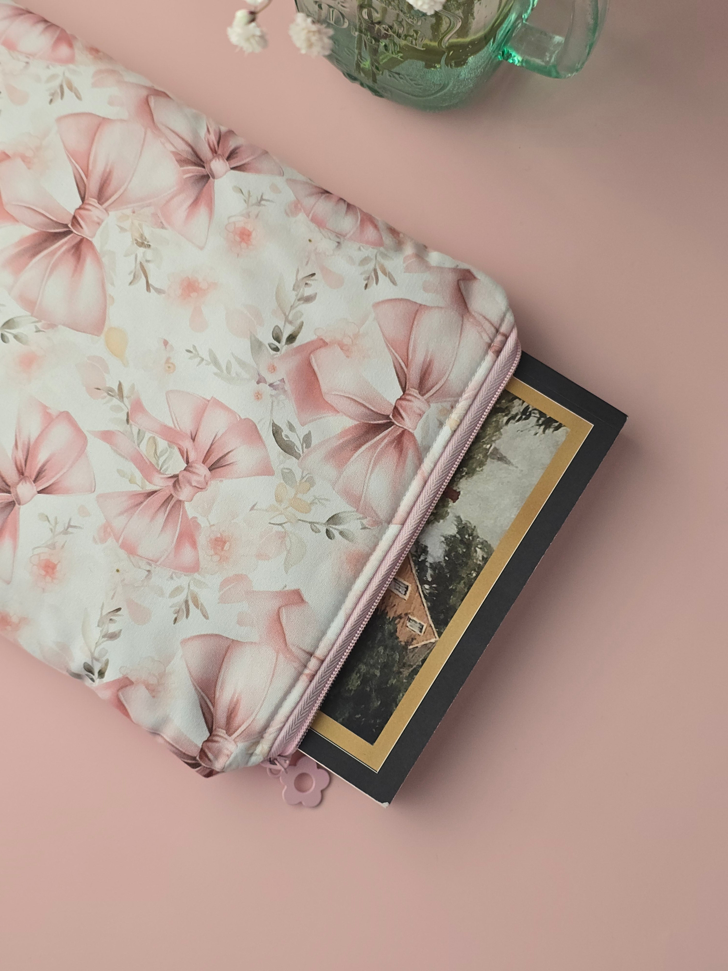 Pink Floral Book Sleeve