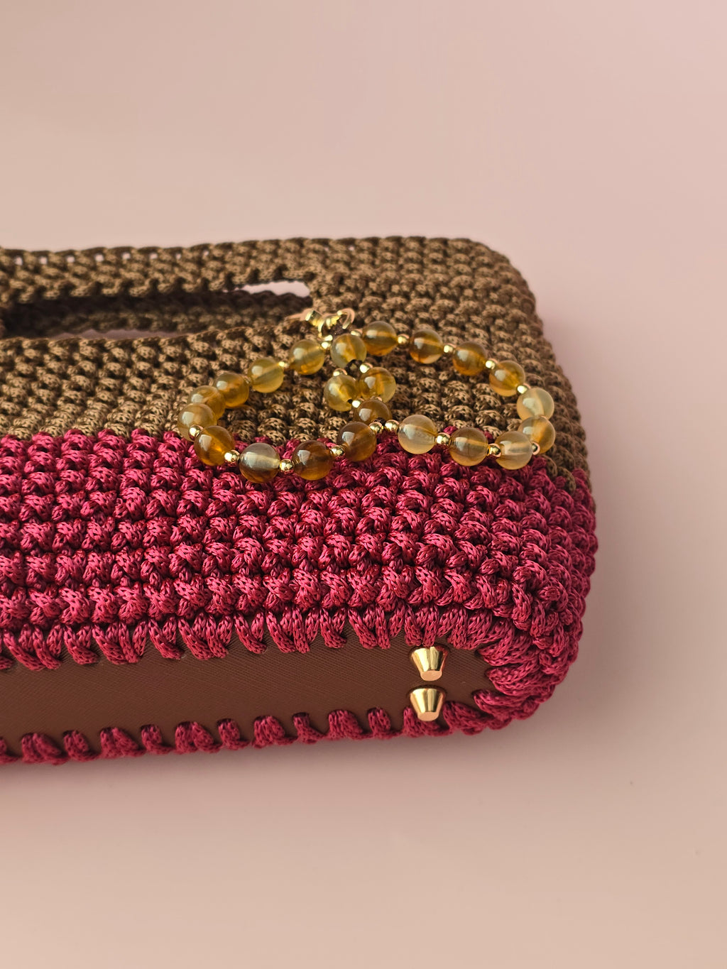 Handmade Crochet Handbag – Brown & Berry | Arrdo