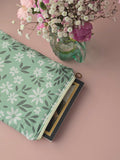 Mint Floral Book Sleeve – Handmade Zipper Pouch