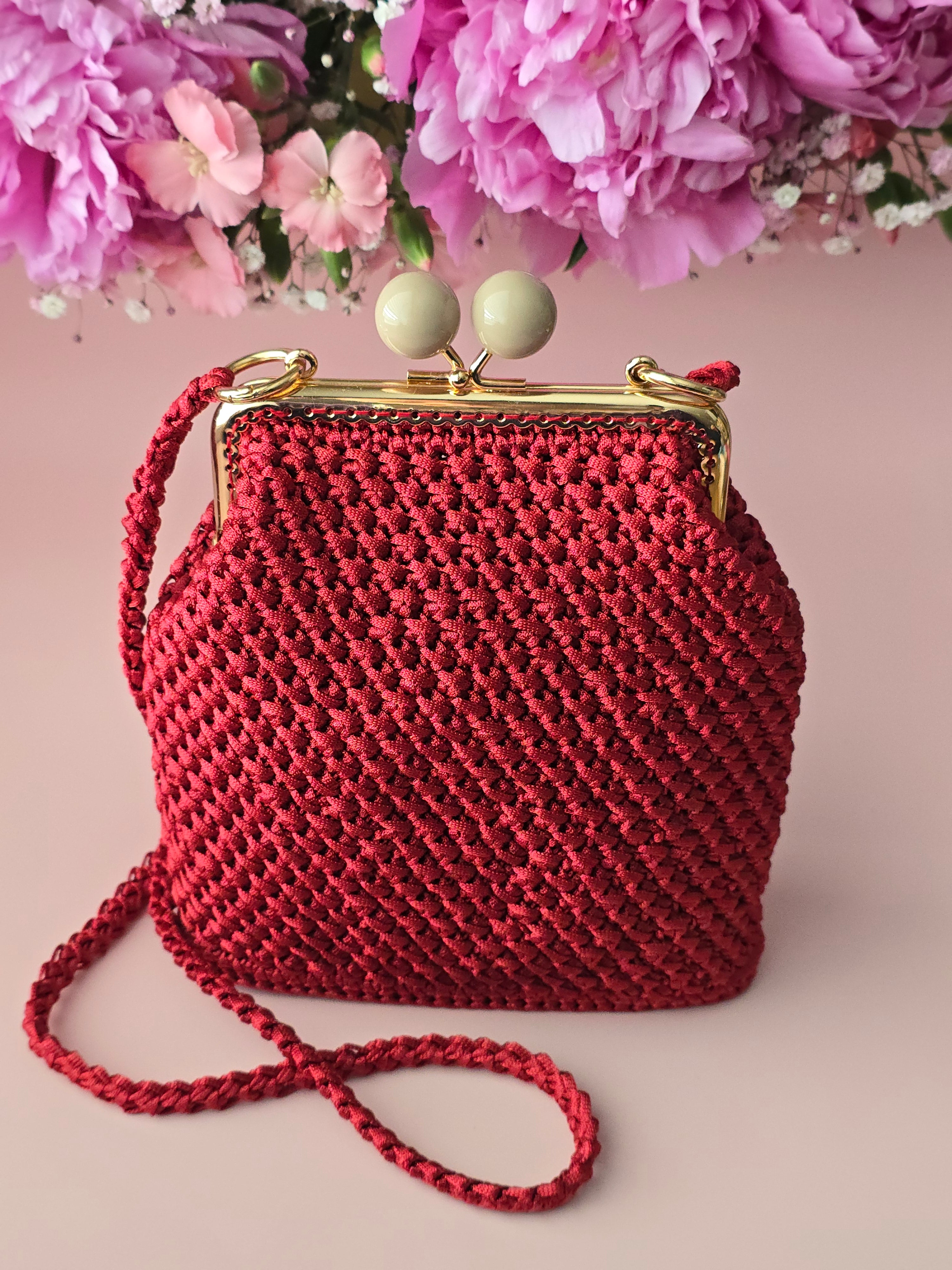 Ruby Crochet Kiss Lock Bag
