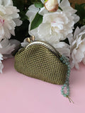 Olive Crochet Coin Purse with Metal Frame