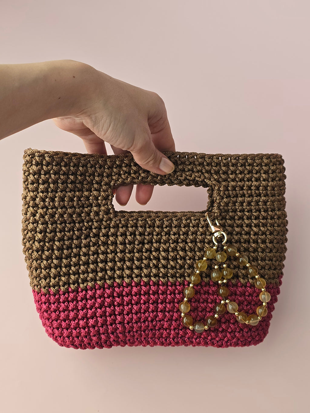 Handmade Crochet Handbag – Brown & Berry | Arrdo