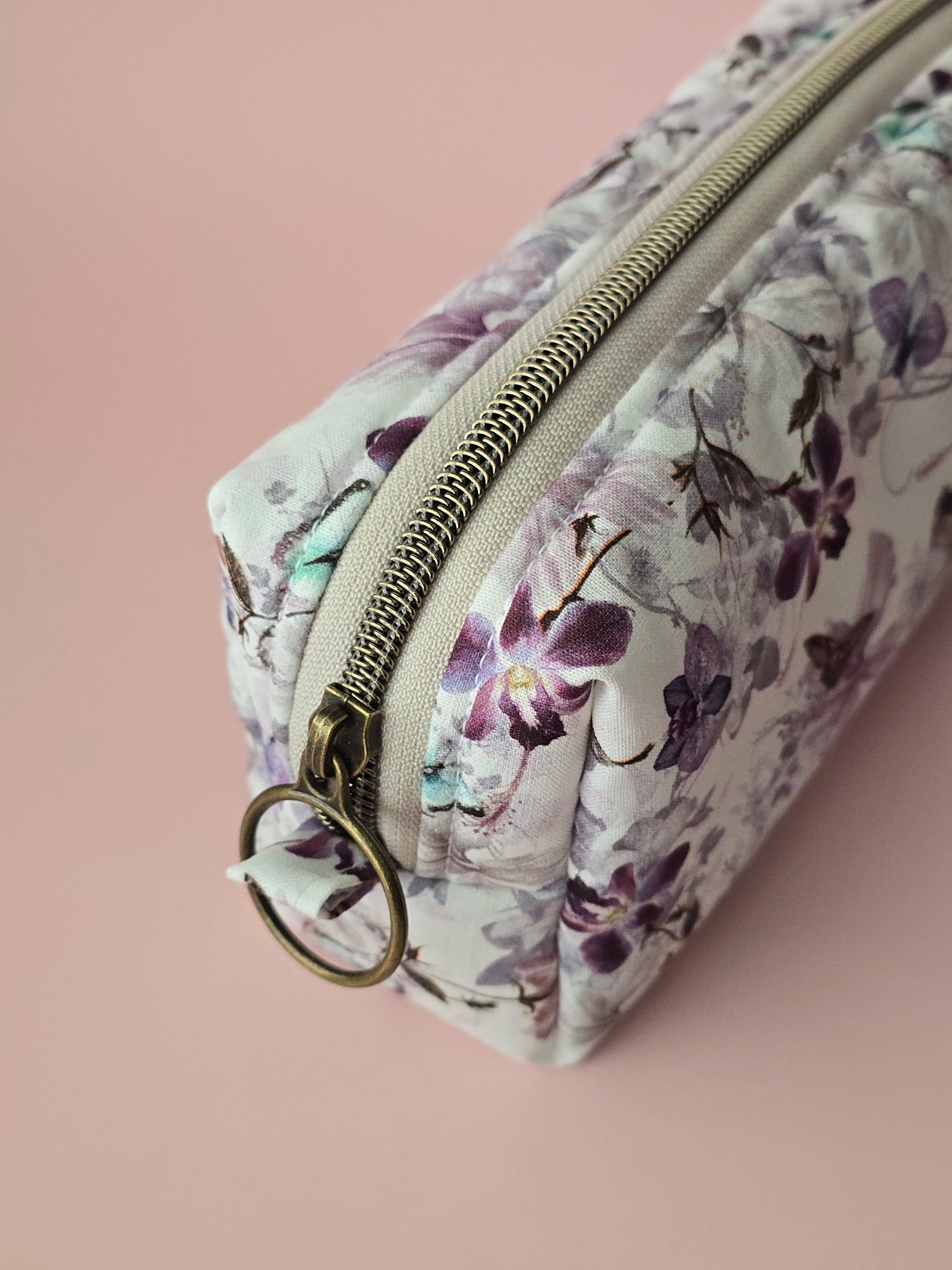 Purple Floral Pencil Case