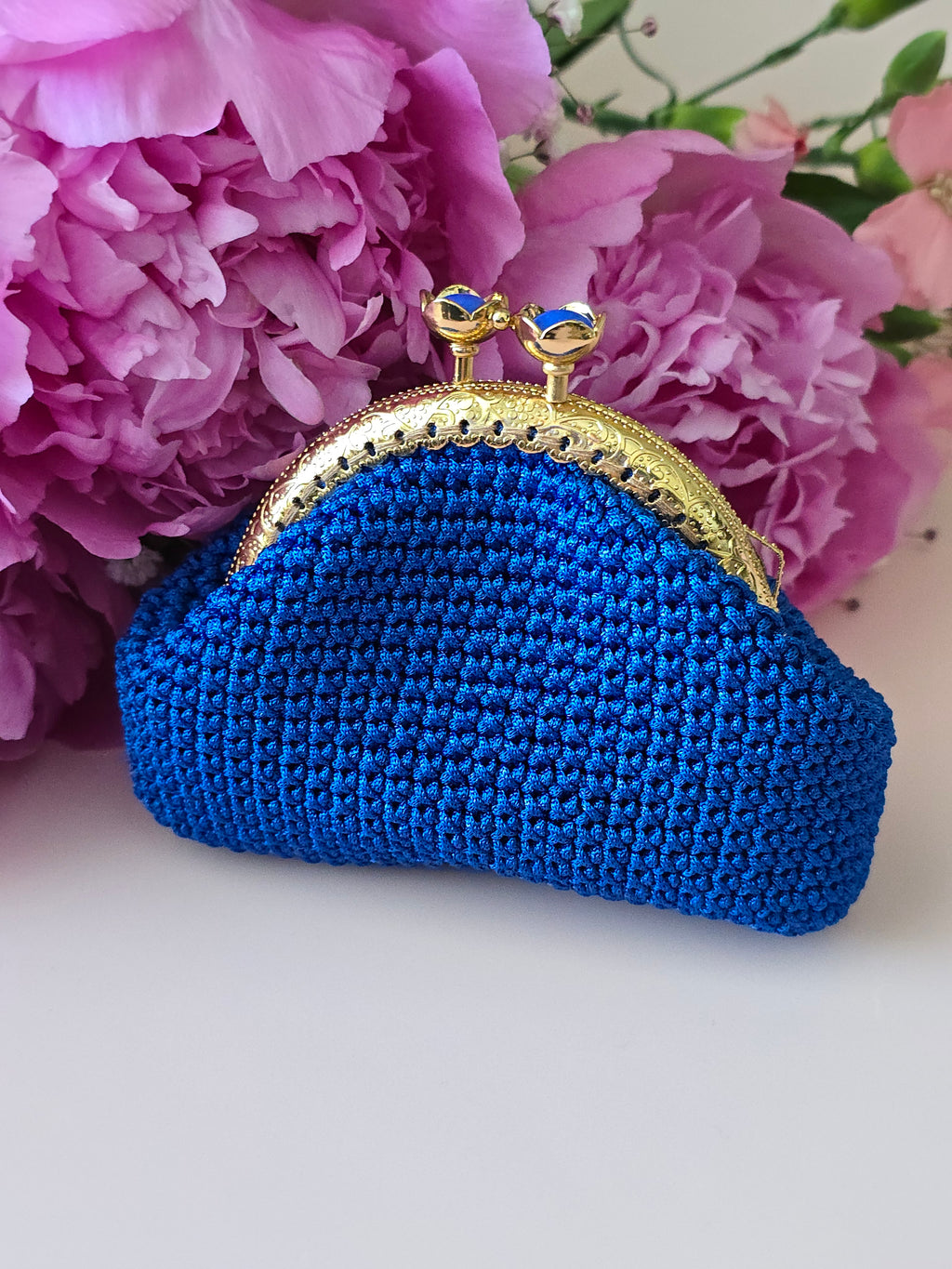 Royal Blue Crochet Coin Purse