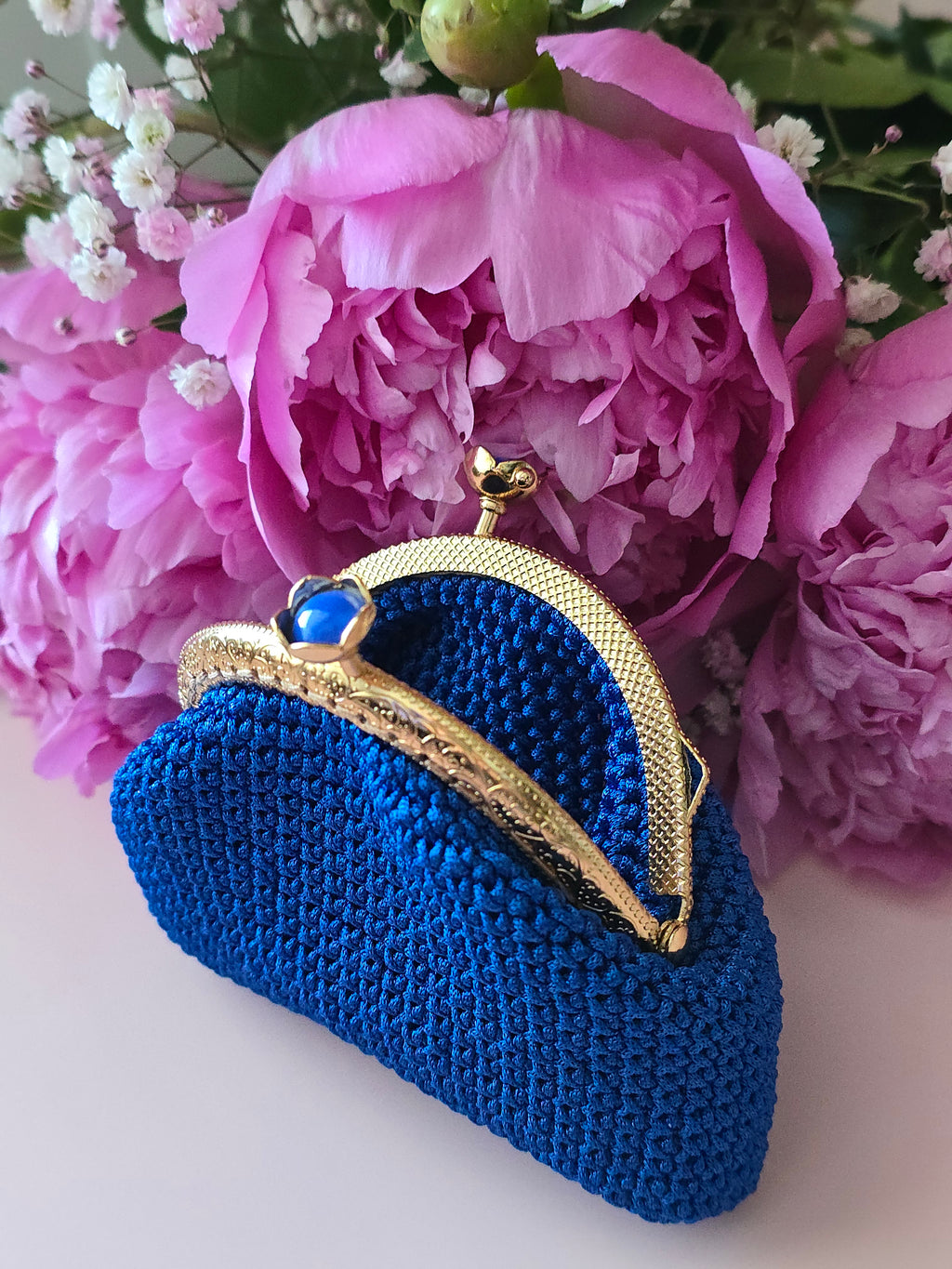 Royal Blue Crochet Coin Purse