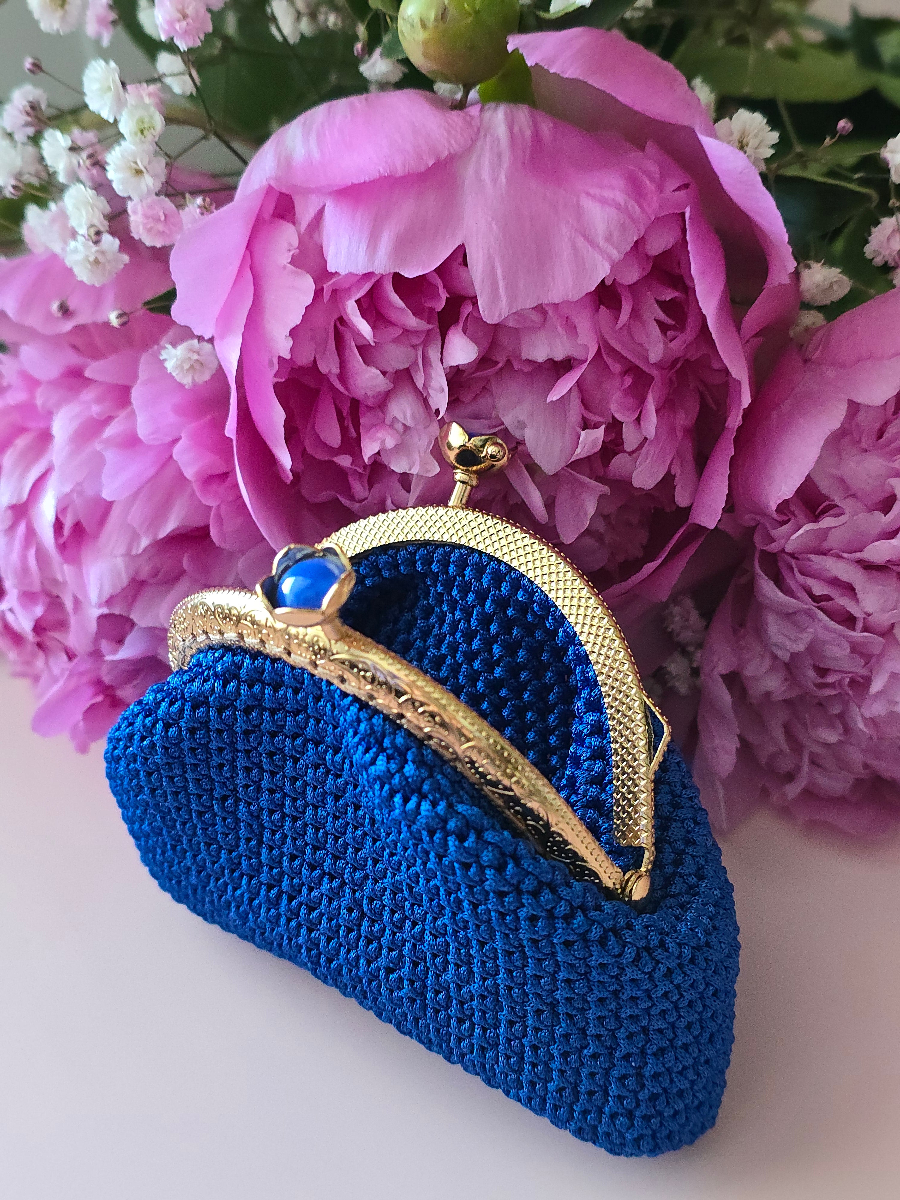 Royal Blue Crochet Coin Purse