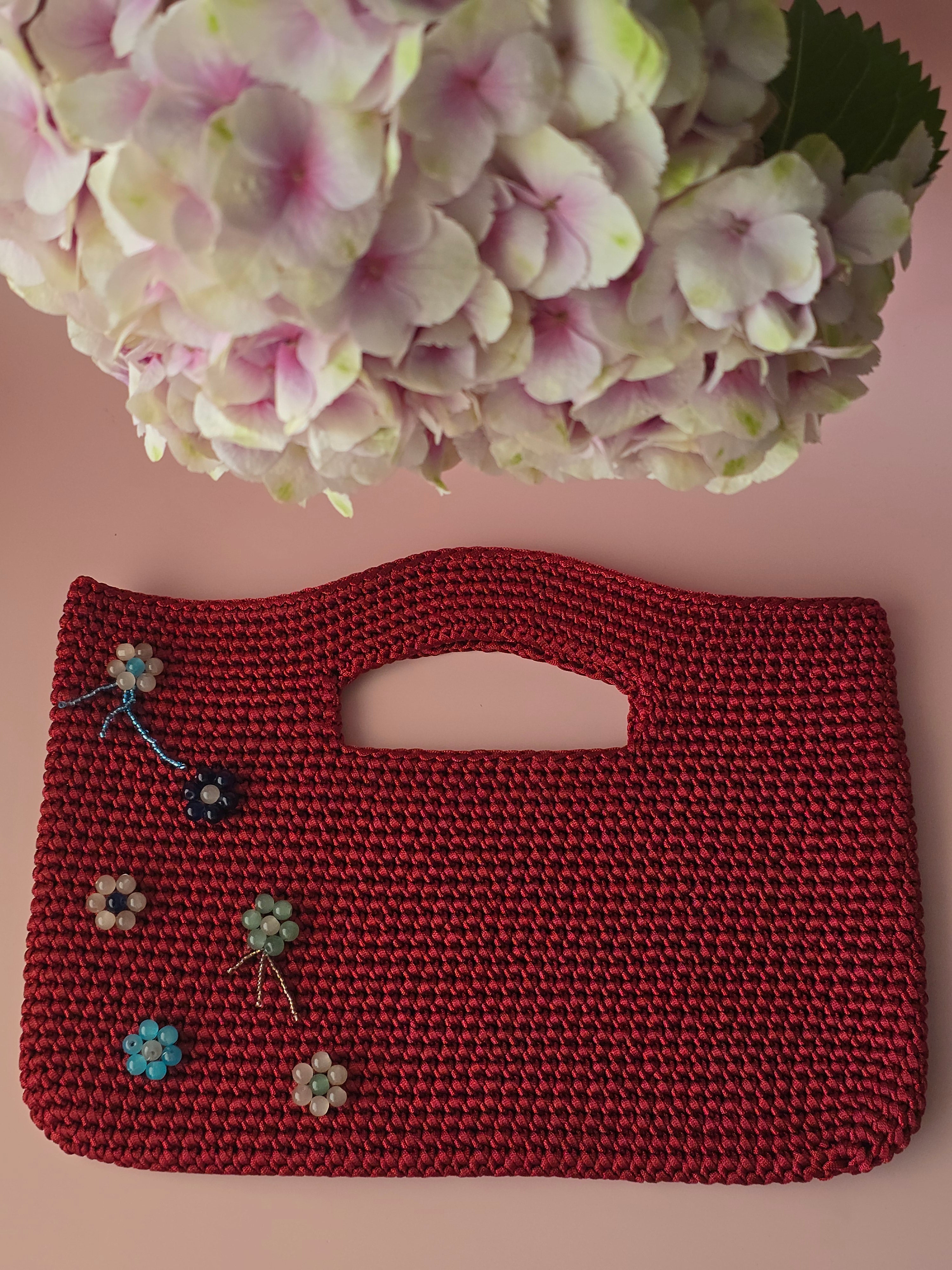 Cherry Bloom Crochet Bag