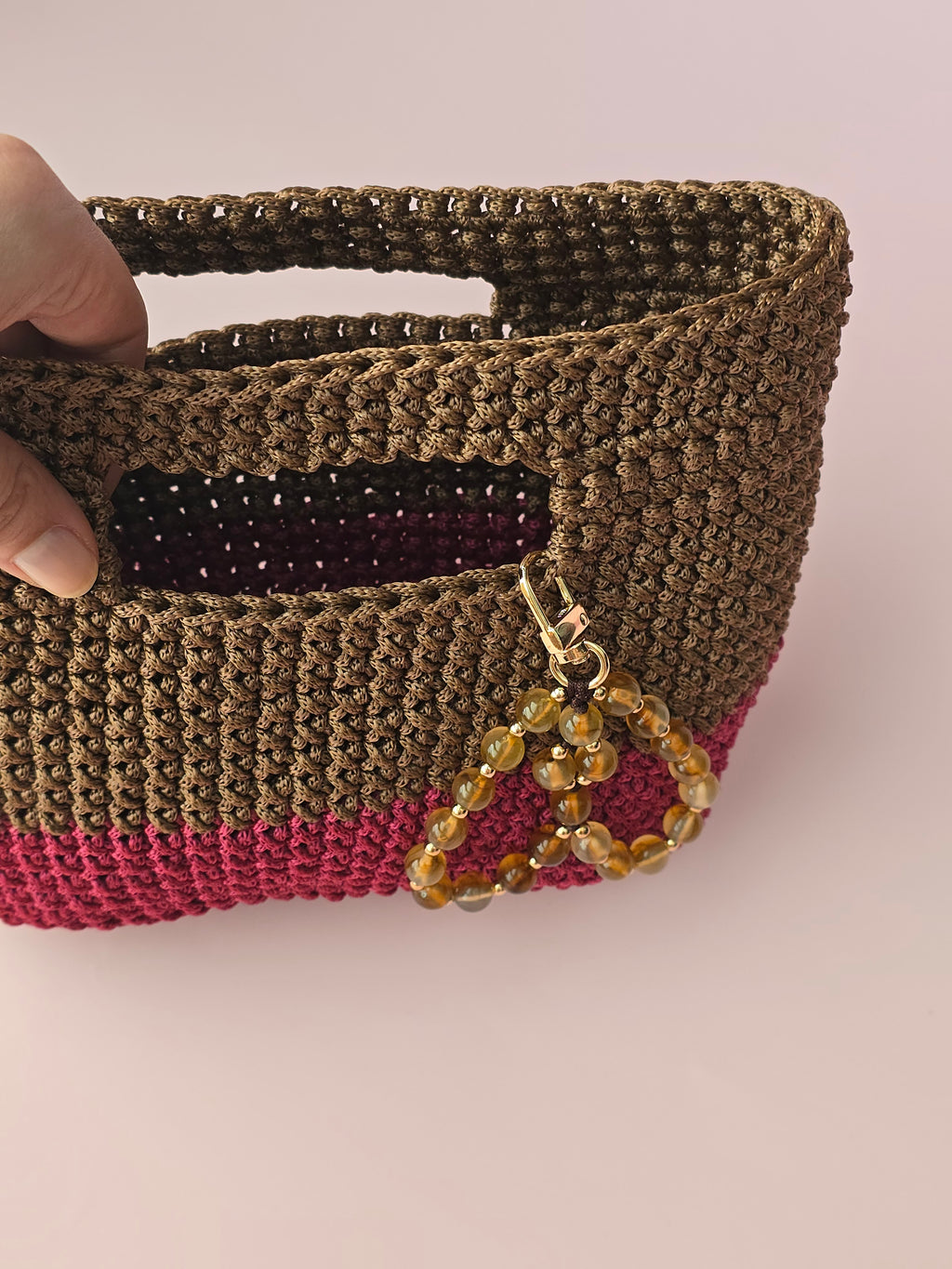 Handmade Crochet Handbag – Brown & Berry | Arrdo