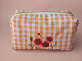 Embroidered Floral Cosmetic Bag
