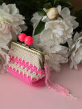 Pink Crochet Coin Purse with Clasp