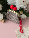 Handmade Crochet Kiss Lock Wallet with Cherry Clasp