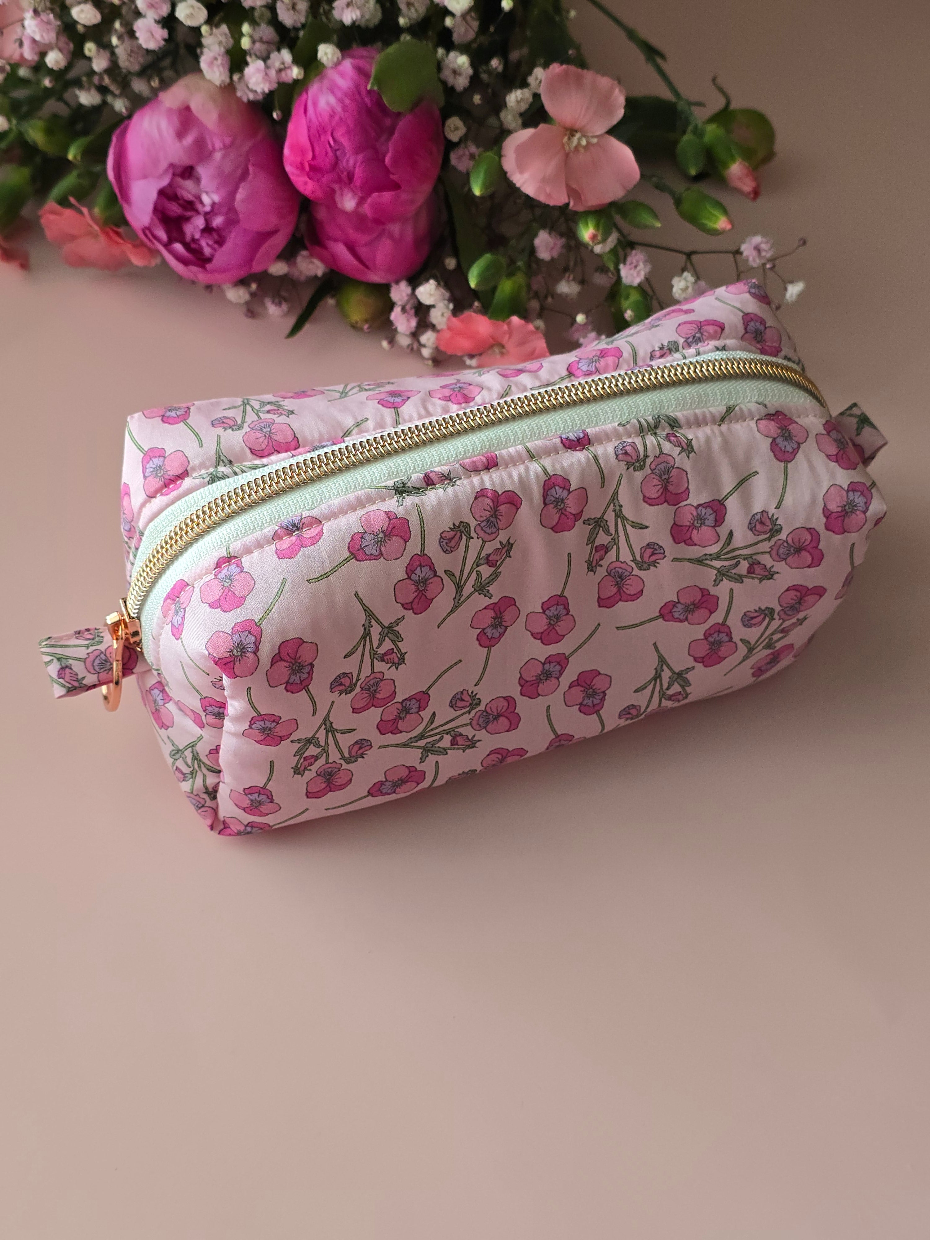 Pink Blossom Zipper Pouch Set 🌸