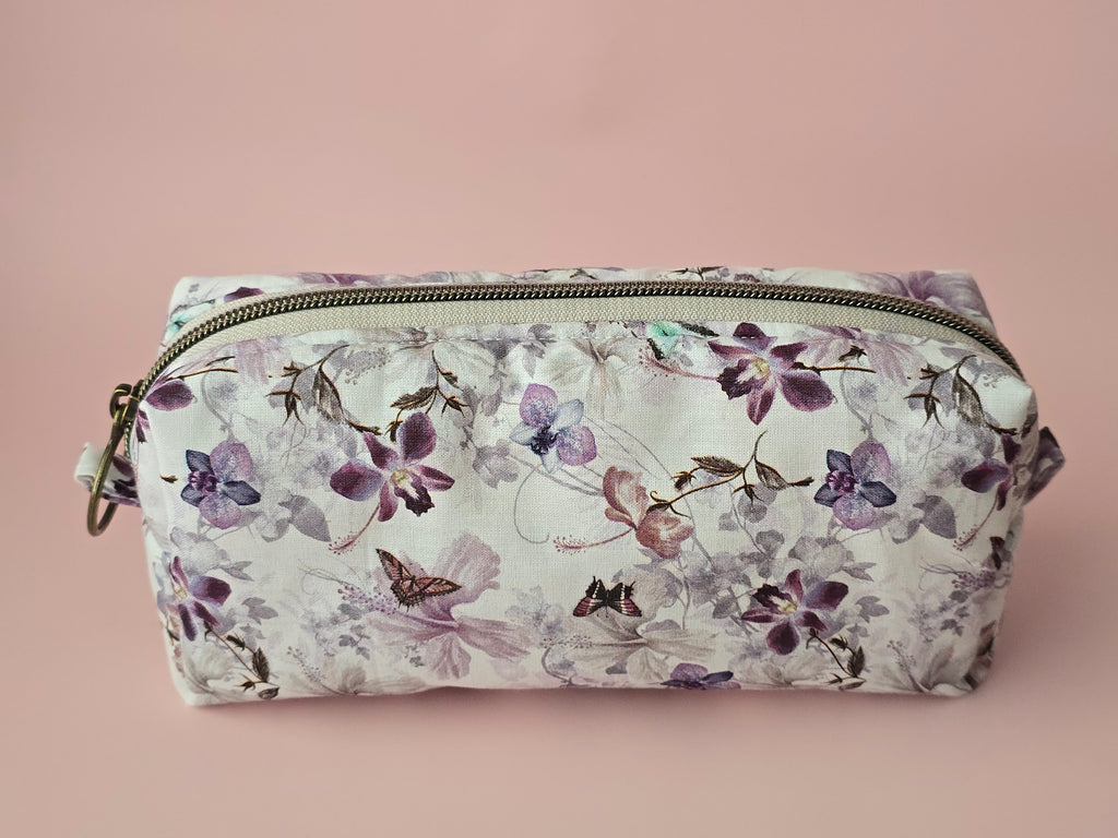 Purple Floral Pencil Case